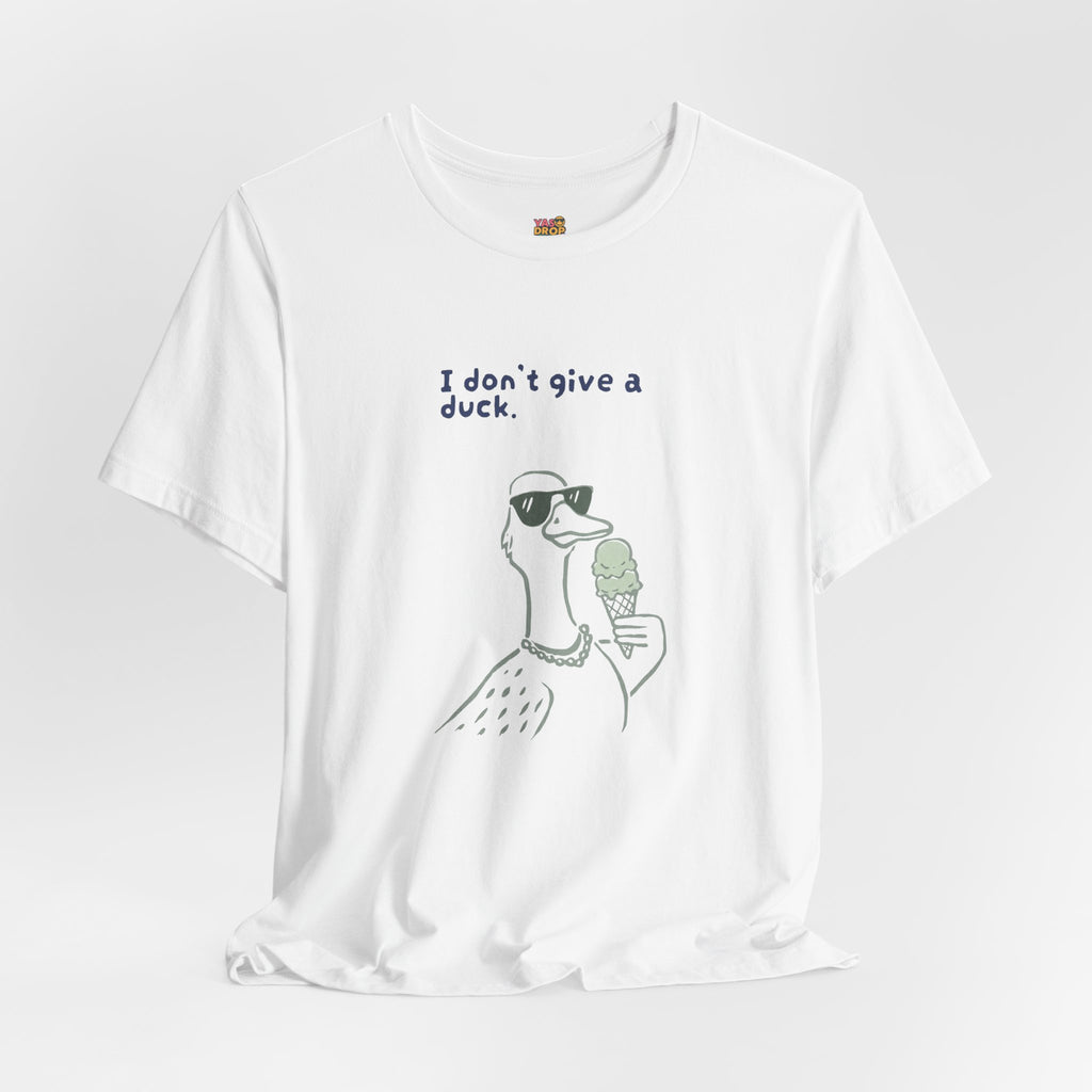 I Don't Give A Duck Graphic Tee – Ironic Minimalist Streetwear T-Shirt