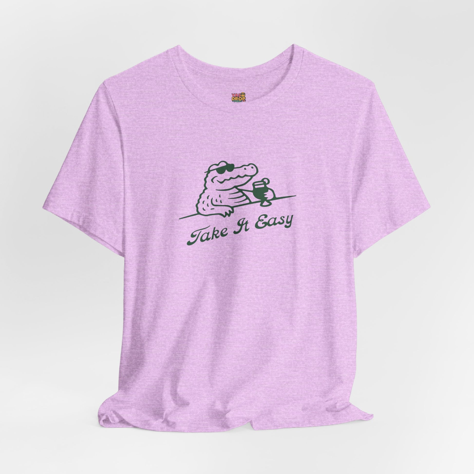 Take It Easy Crocodile Graphic Tee - Retro Aesthetic Vintage White Streetwear Shirt