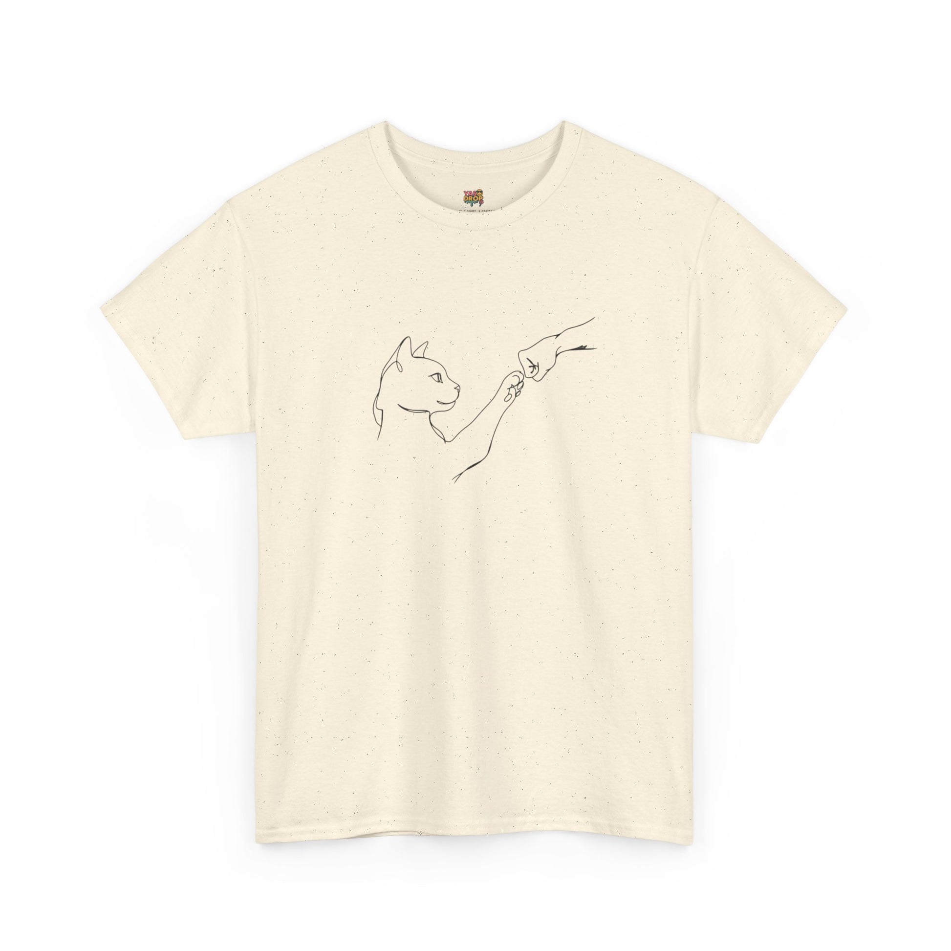 Paw Bump Bond: Minimalist Cat & Human Connection Art Tee