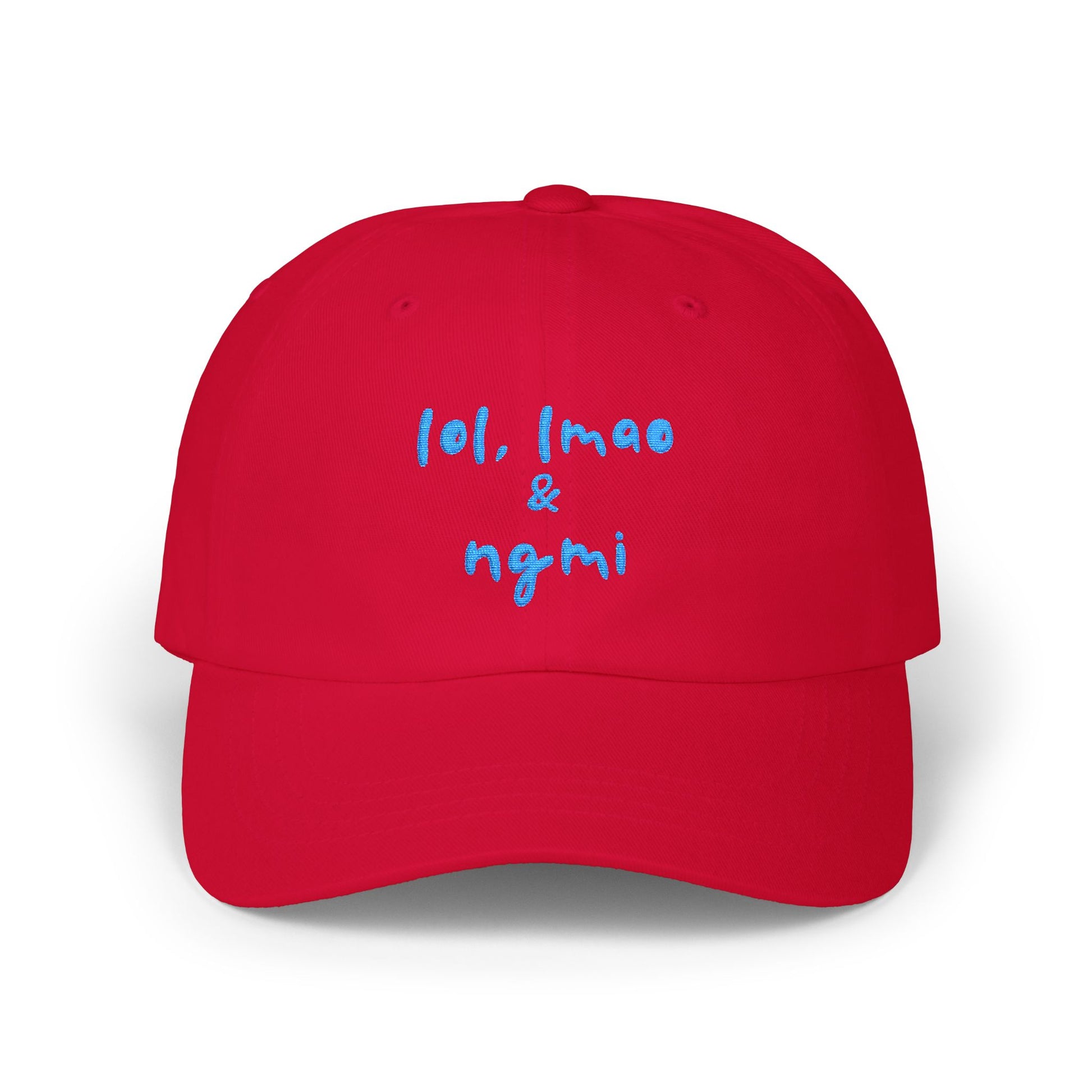 Premium Quality "lol, lmao & ngmi" Embroidered Dad Hat – Ironic Internet Culture Meme Baseball Cap