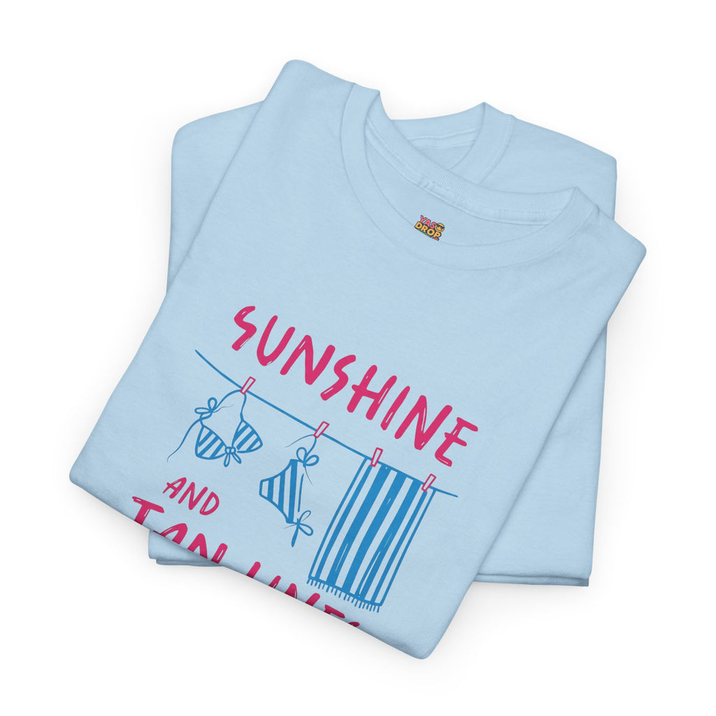 Sunshine and Tan Lines T-Shirt - Aesthetic Summer Vibe Graphic Tee