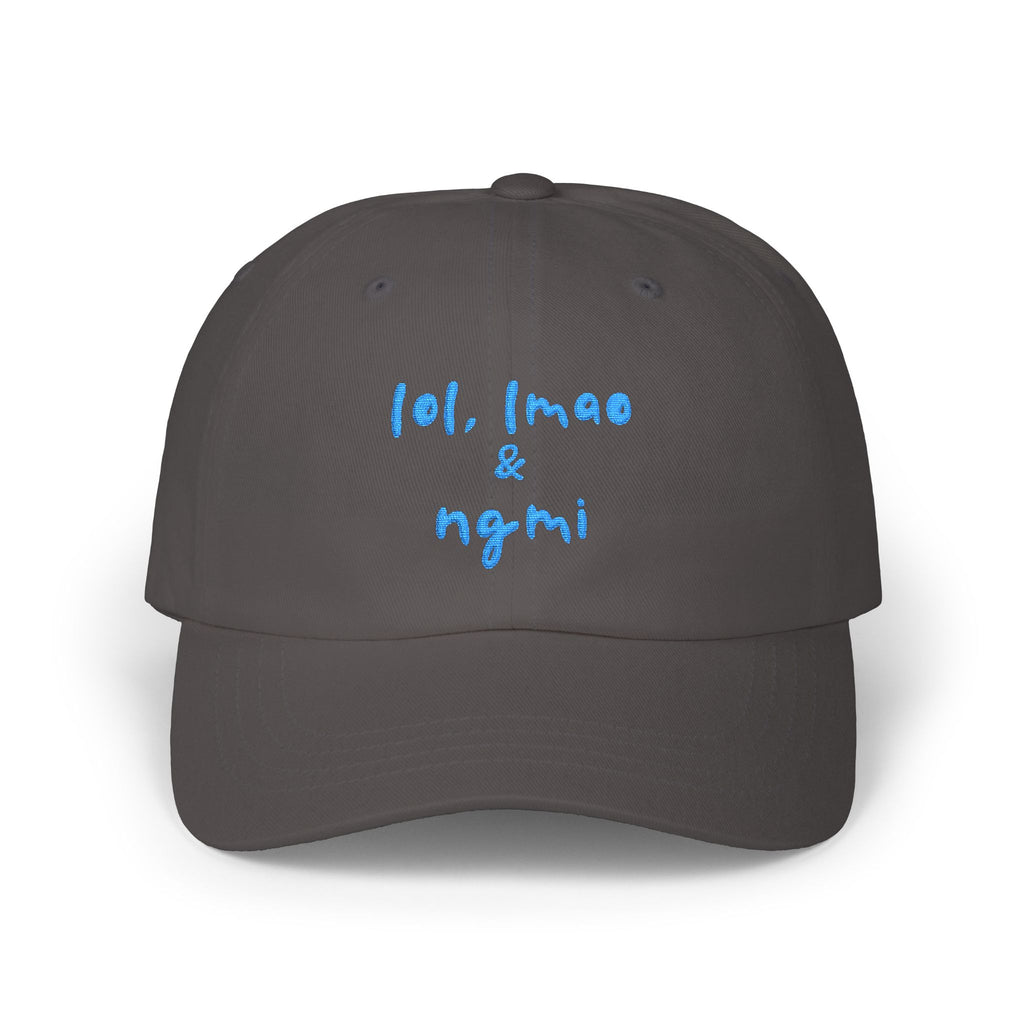 Premium Quality "lol, lmao & ngmi" Embroidered Dad Hat – Ironic Internet Culture Meme Baseball Cap