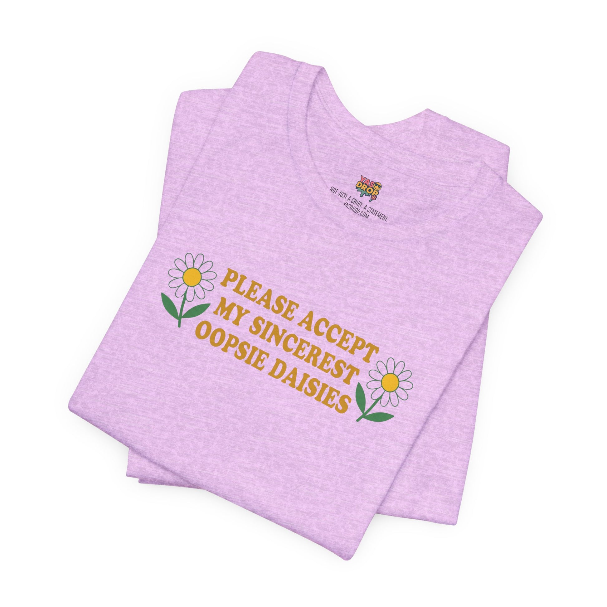 "Please Accept My Sincerest Oopsie Daisies" Ironic Graphic Tee – Retro Y2K Minimalist Aesthetic T-Shirt