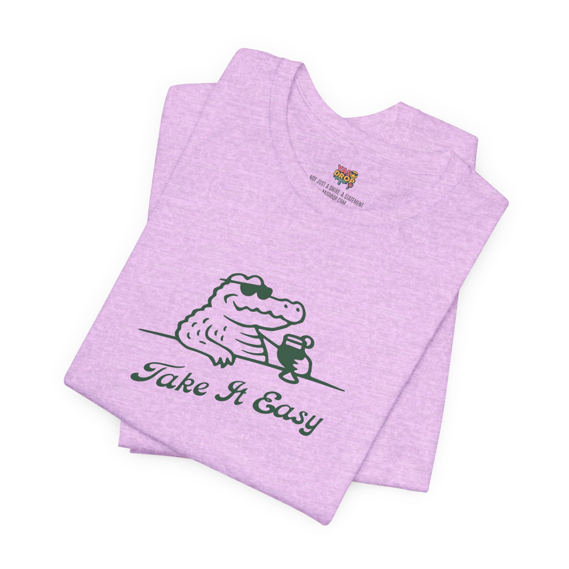 Take It Easy Crocodile Graphic Tee - Retro Aesthetic Vintage White Streetwear Shirt