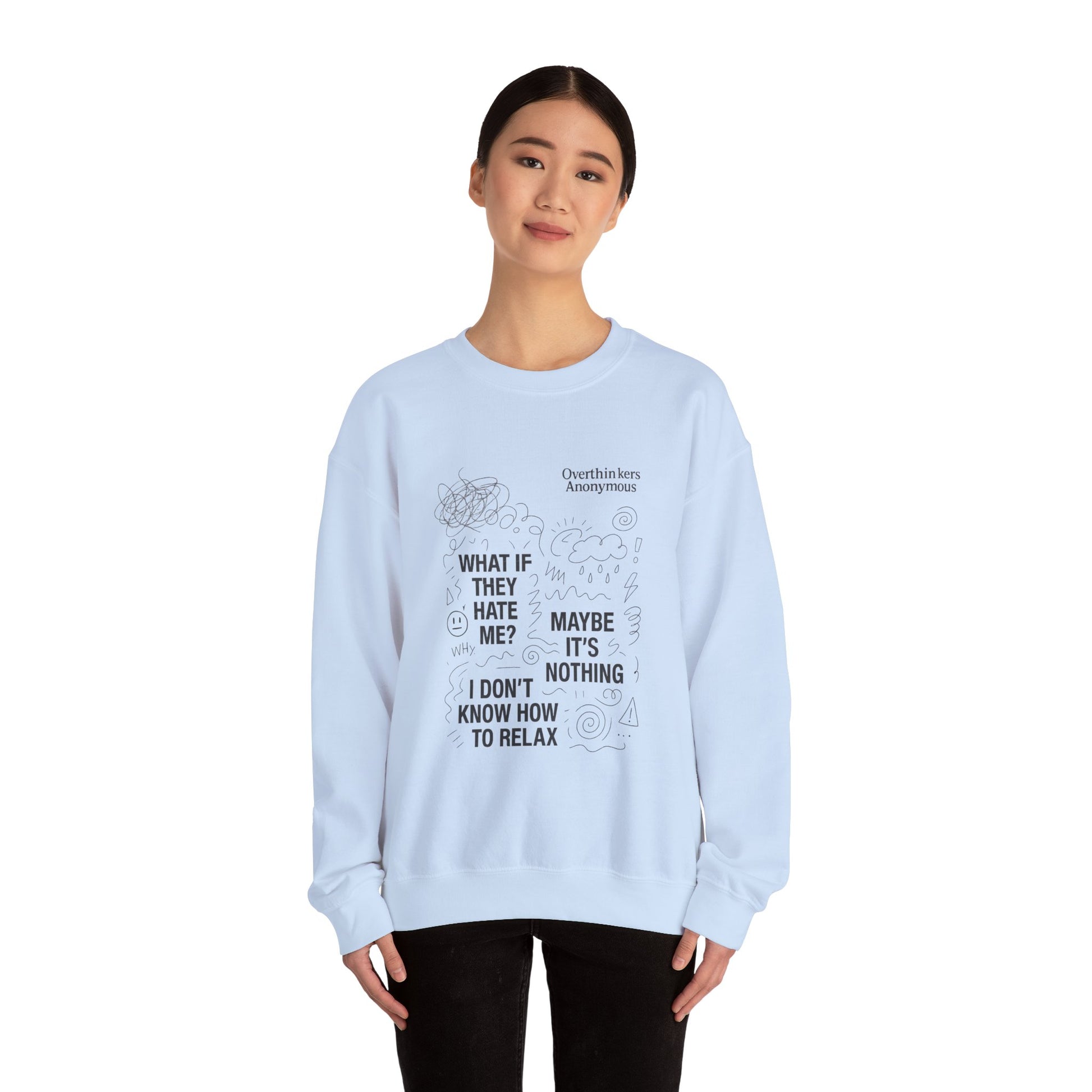 Overthinkers Anonymous Sweatshirt – Relatable Mental Health Streetwear