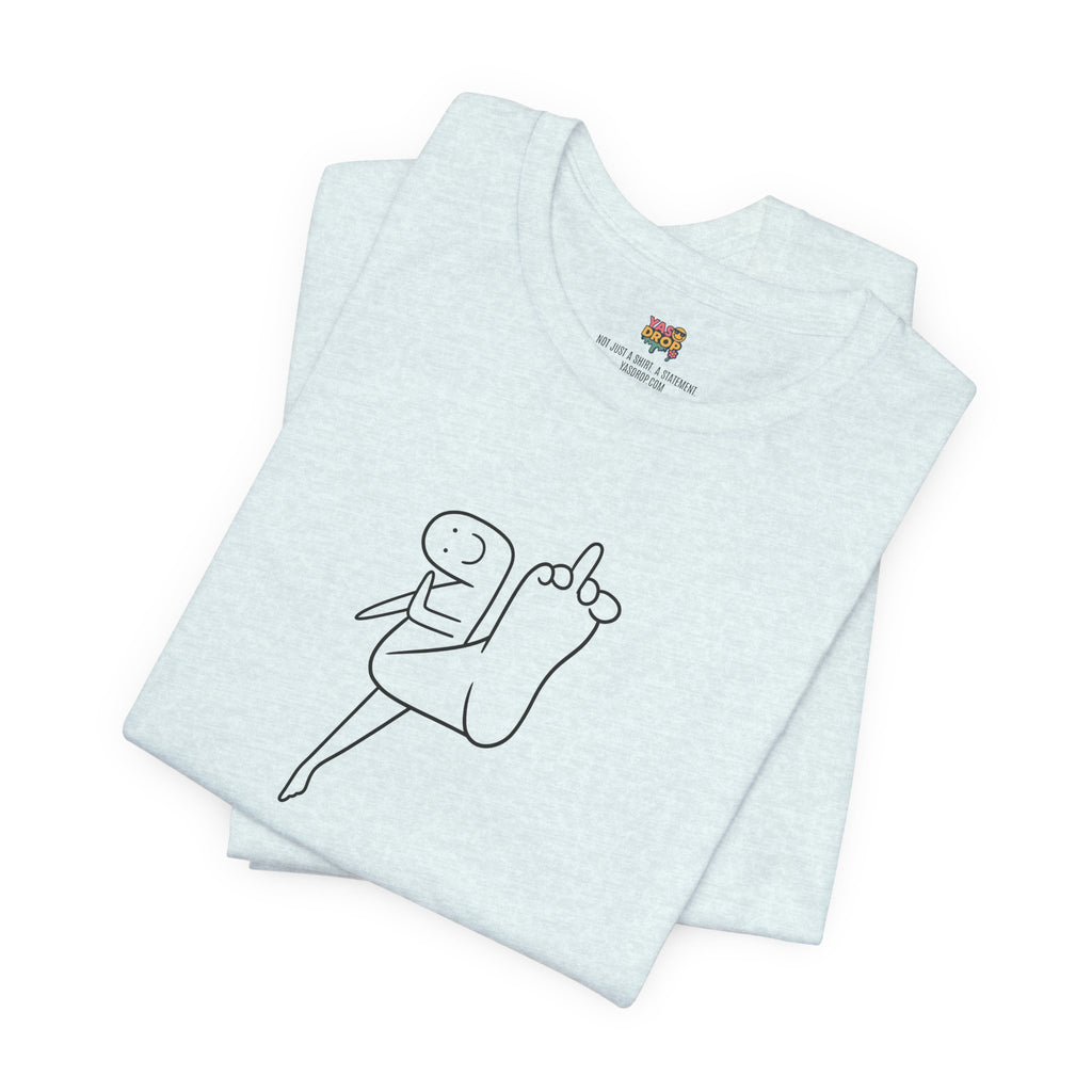 "Mood" Minimalist Graphic Tee – Ironic Middle Finger Doodle Streetwear T-Shirt