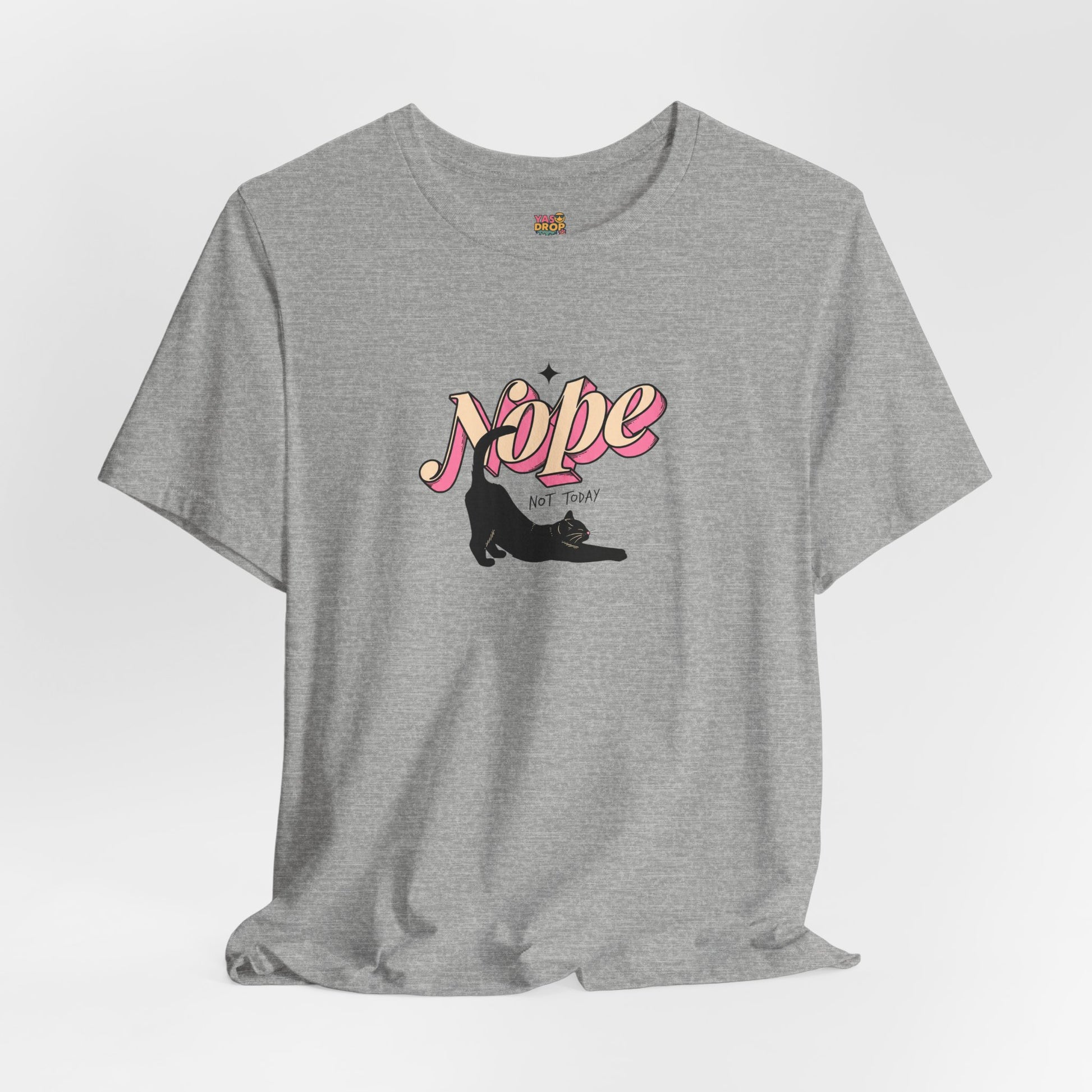 "Nope Not Today" Retro Typography Cat Tee – Y2K Streetwear Graphic Shirt