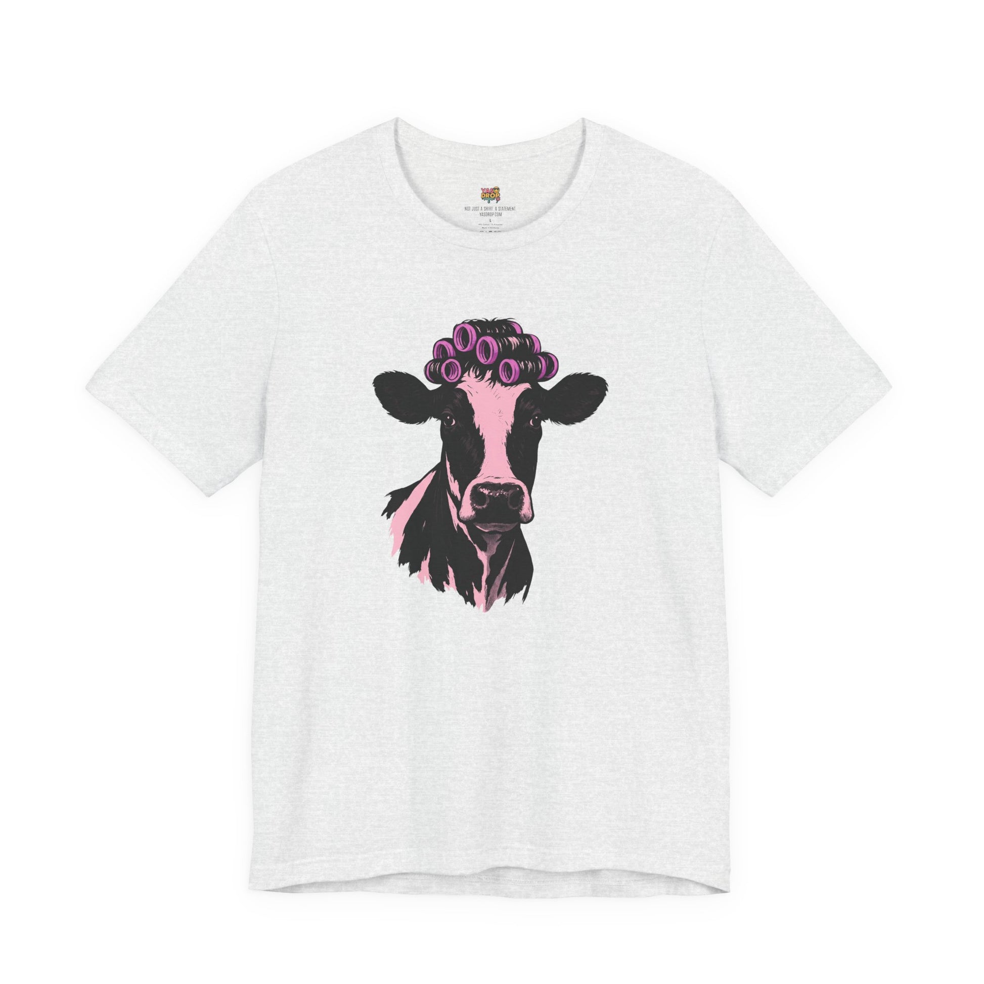 "In My Lane" Cow in Rollers Graphic Tee – Aesthetic Ironic Minimalist Streetwear