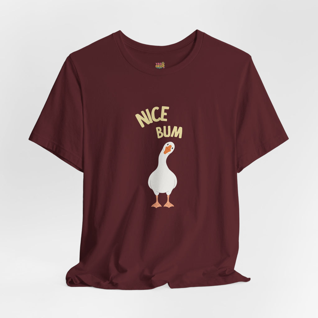 "Nice Bum" Silly Goose Graphic Tee – Ironic Minimalist Streetwear