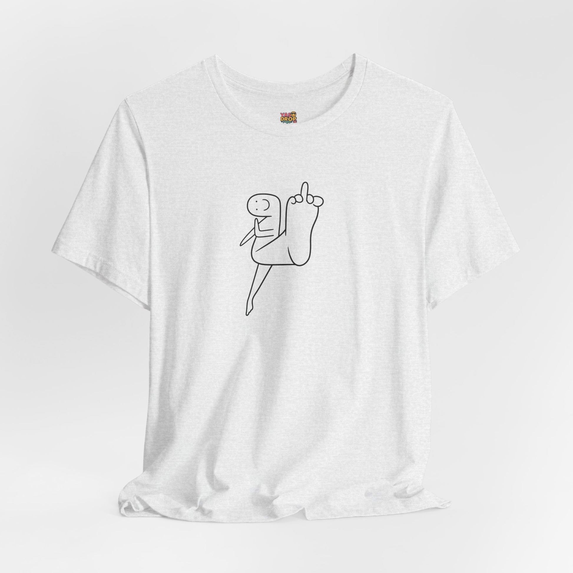 "Mood" Minimalist Graphic Tee – Ironic Middle Finger Doodle Streetwear T-Shirt