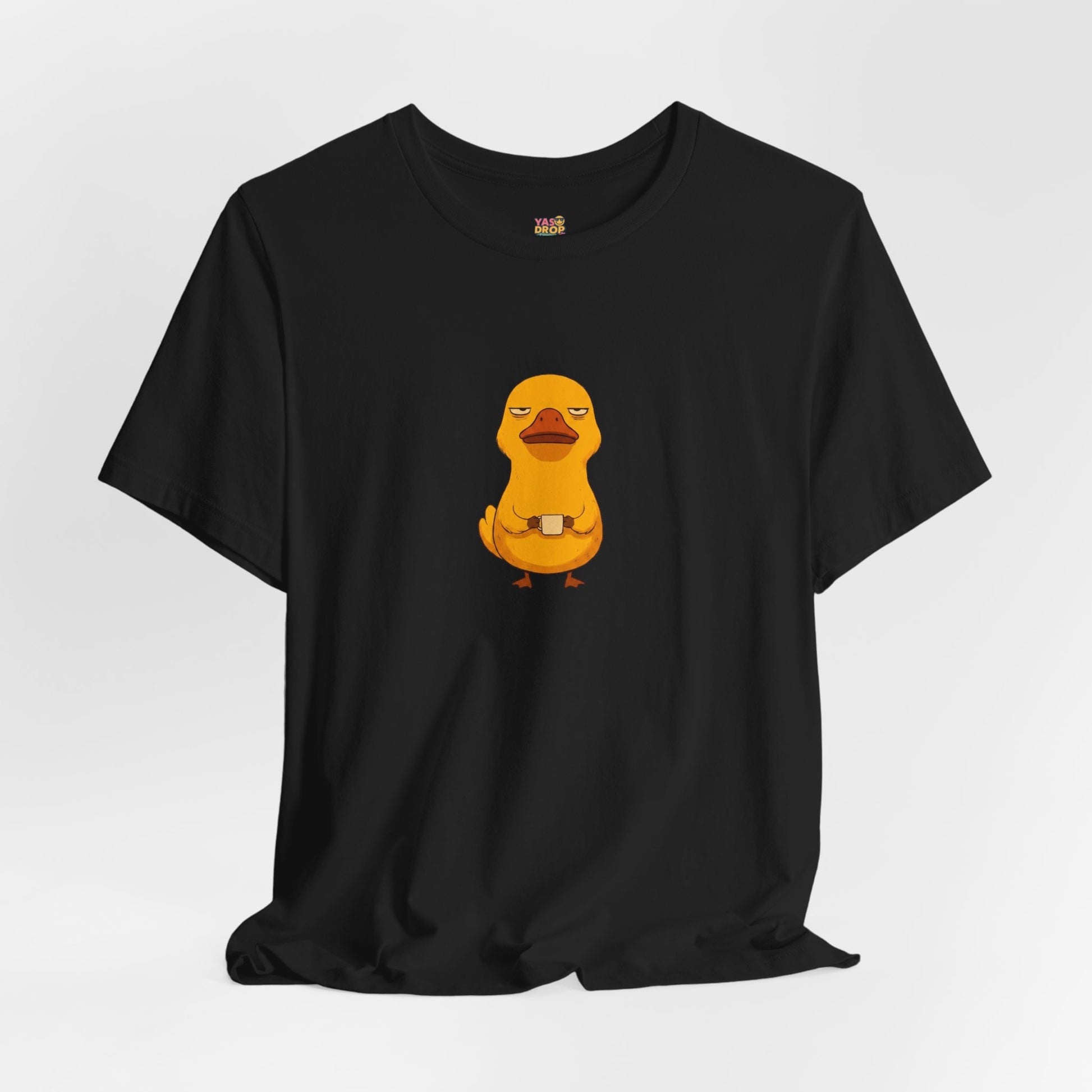 Unamused Coffee Duck Graphic Tee – Ironic Minimalist Streetwear