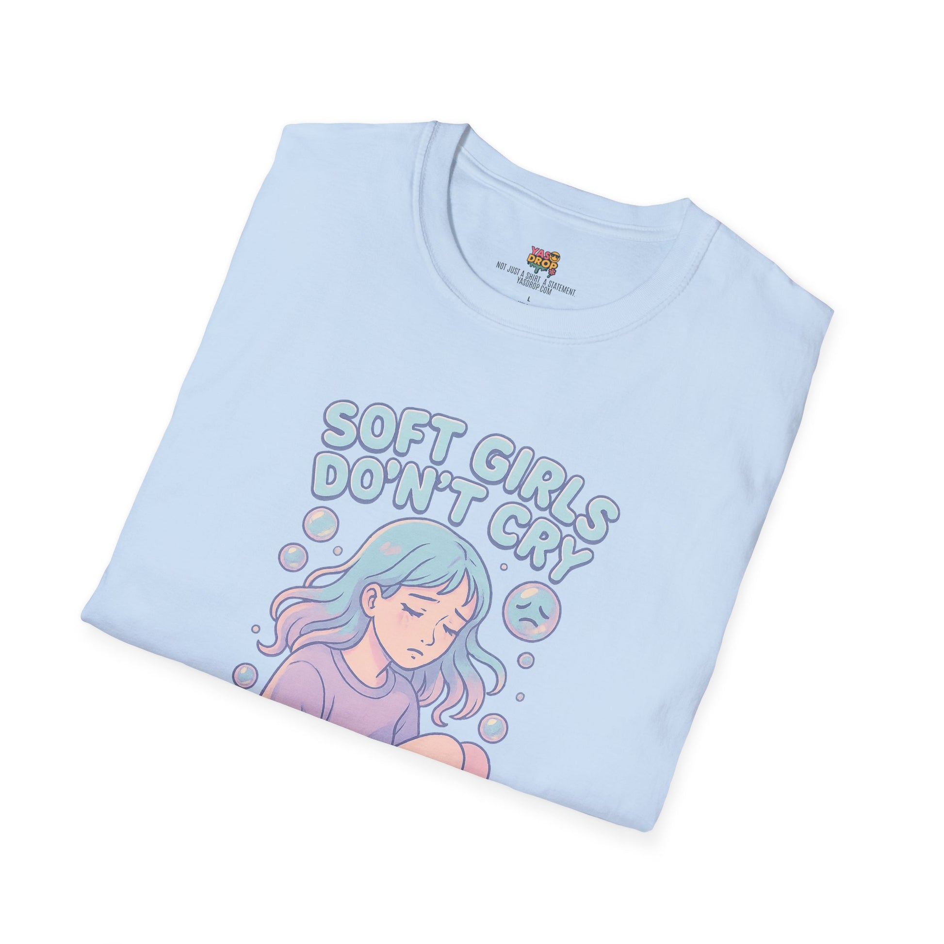 Soft Girls Don’t Cry (They Dissociate) – Pastel Sadcore Tee