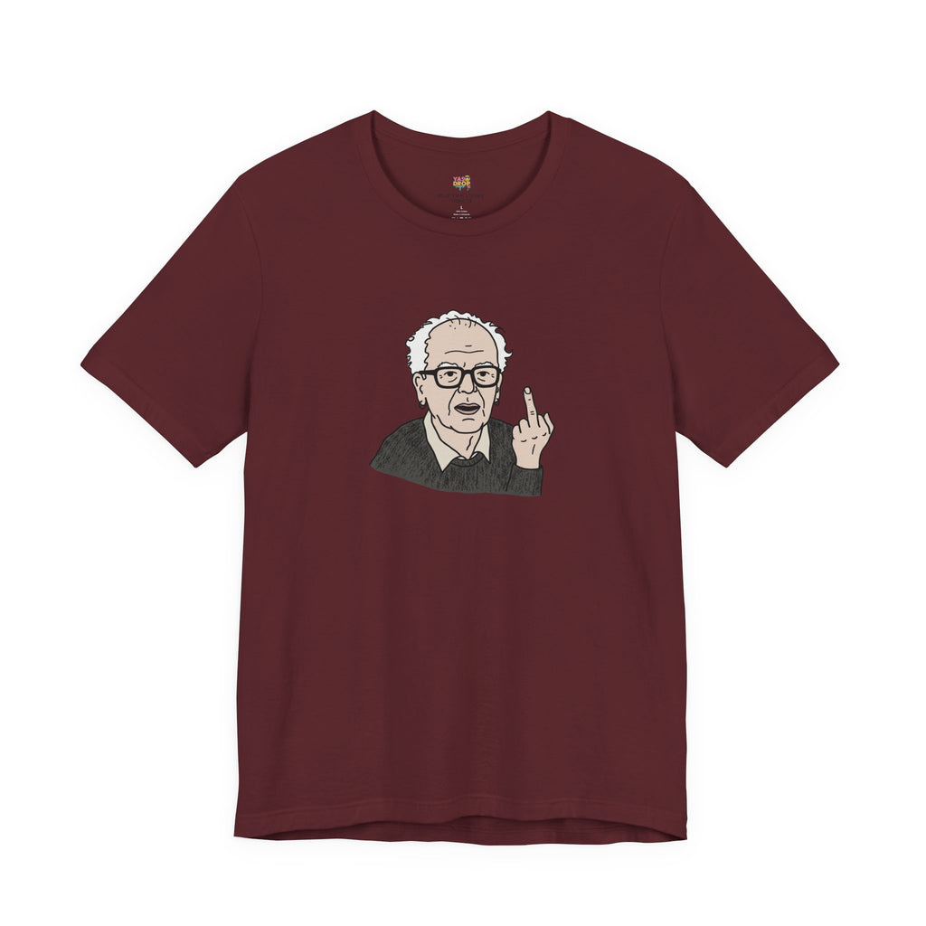 Grumpy Old Man Middle Finger Graphic Tee – Ironic Minimalist Aesthetic Streetwear T-Shirt