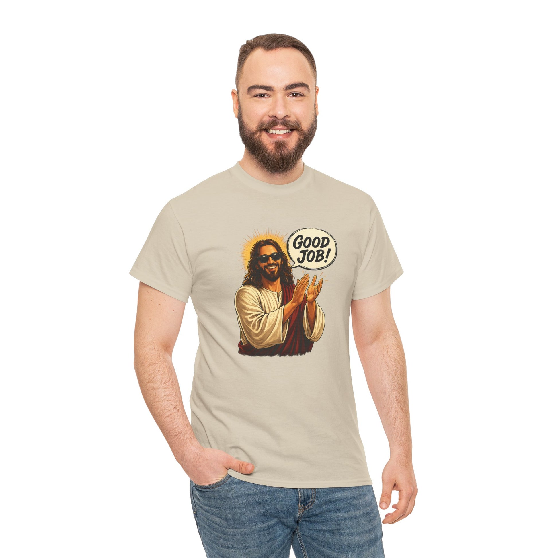 The "Good Job" Savior Graphic Tee – Ironic Streetwear / Retro Aesthetic Unisex Shirt