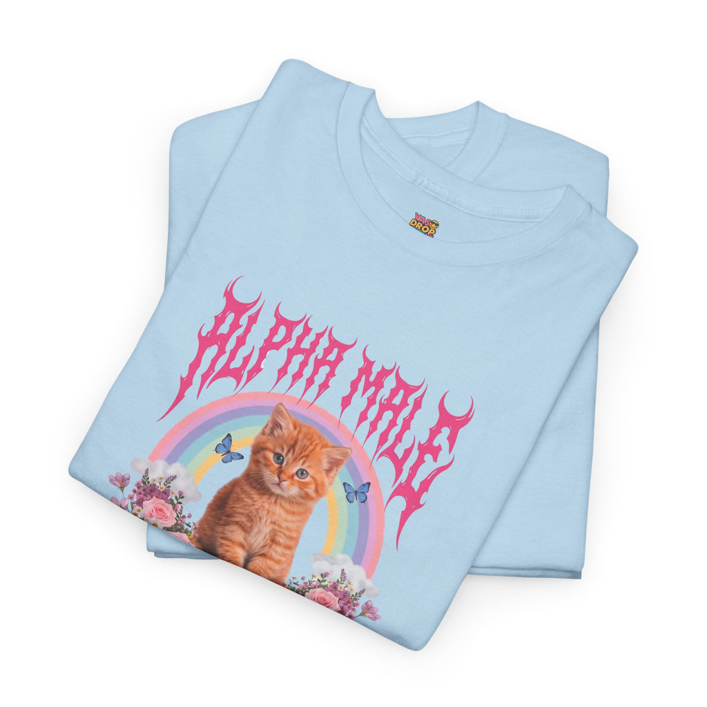 Alpha Male Kitten T-Shirt – Ironic Heavy Metal Aesthetic Graphic Tee