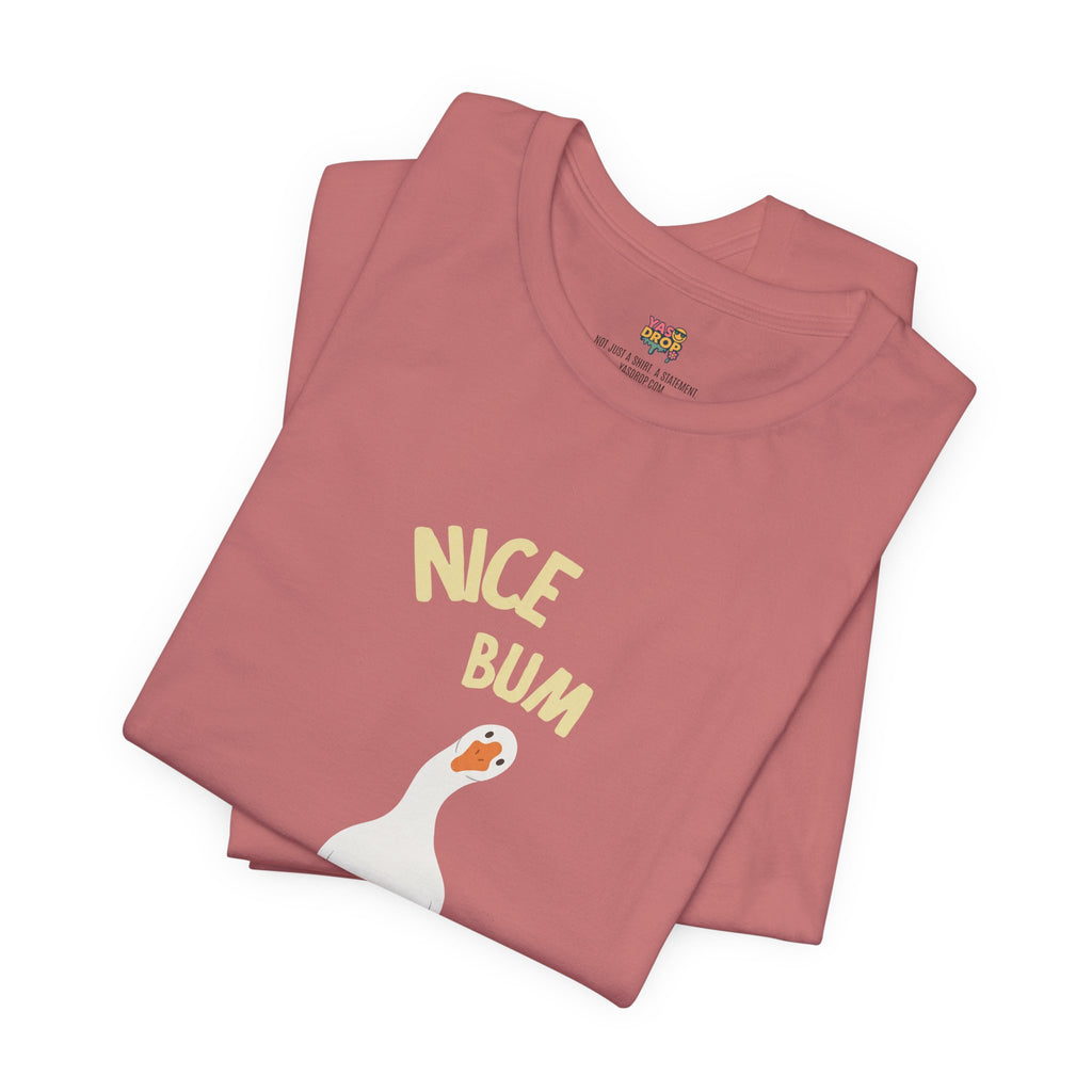 "Nice Bum" Silly Goose Graphic Tee – Ironic Minimalist Streetwear
