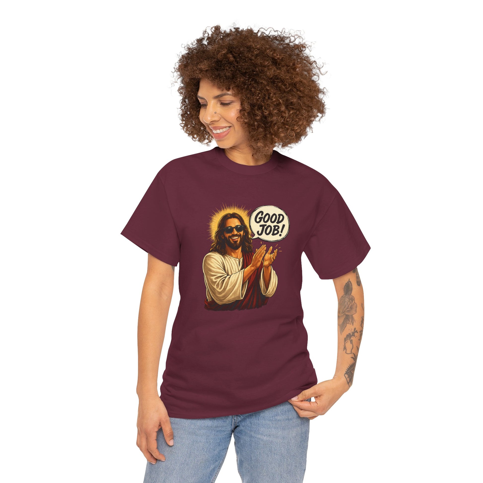 The "Good Job" Savior Graphic Tee – Ironic Streetwear / Retro Aesthetic Unisex Shirt