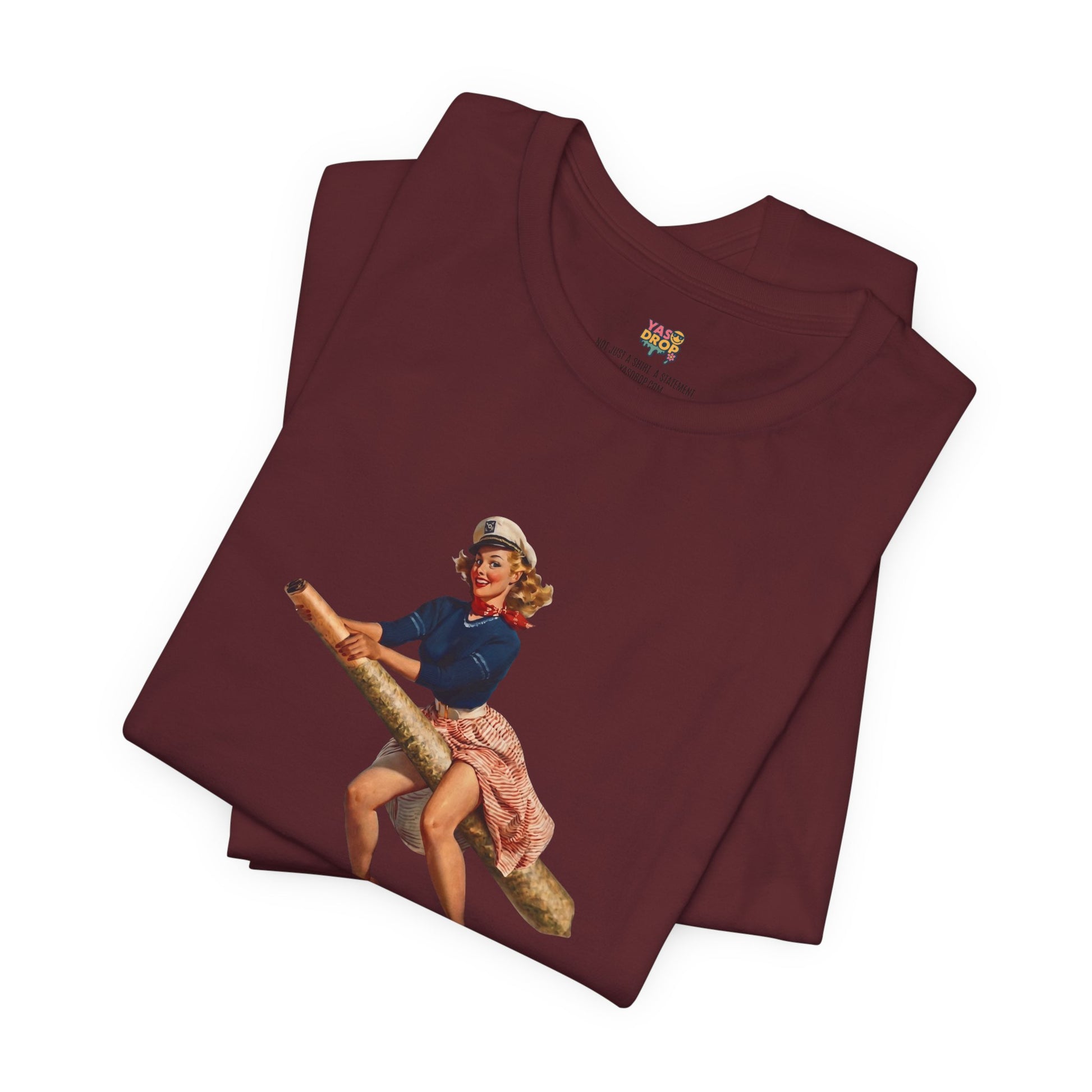Retro Pin-Up Graphic Tee - Ironic Vintage Streetwear T-Shirt