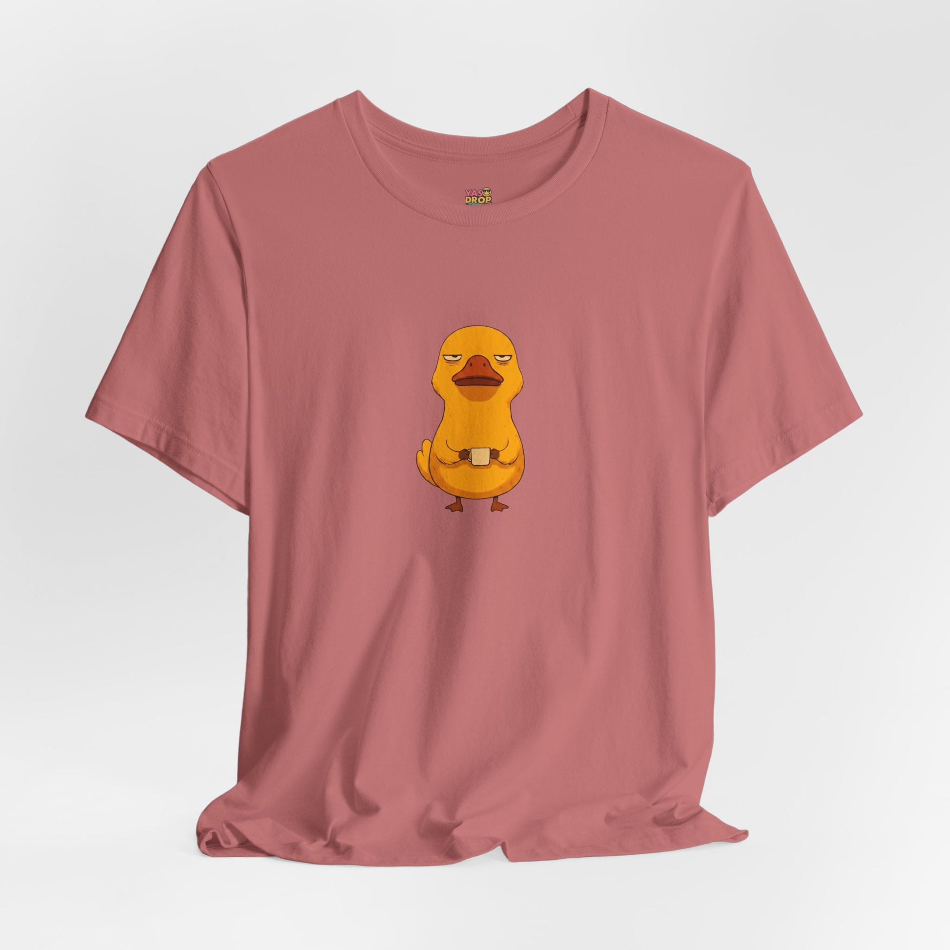Unamused Coffee Duck Graphic Tee – Ironic Minimalist Streetwear