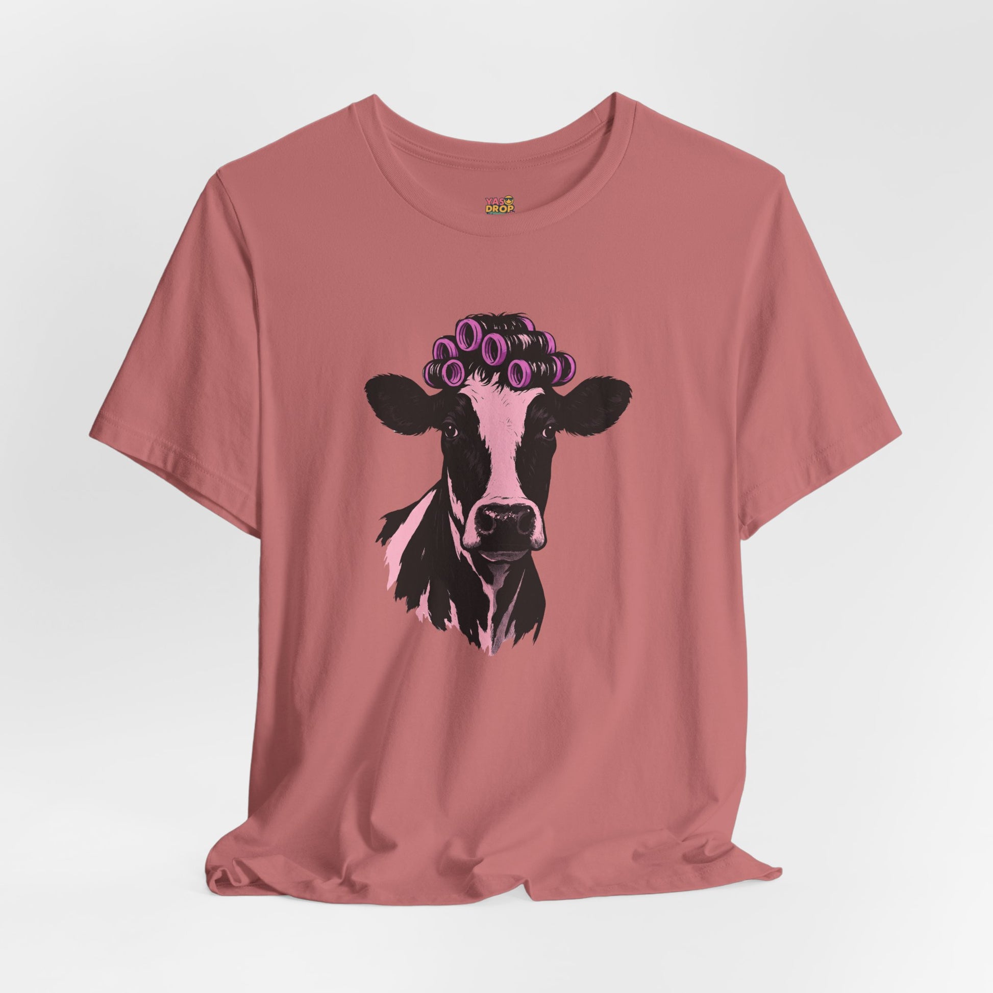 "In My Lane" Cow in Rollers Graphic Tee – Aesthetic Ironic Minimalist Streetwear