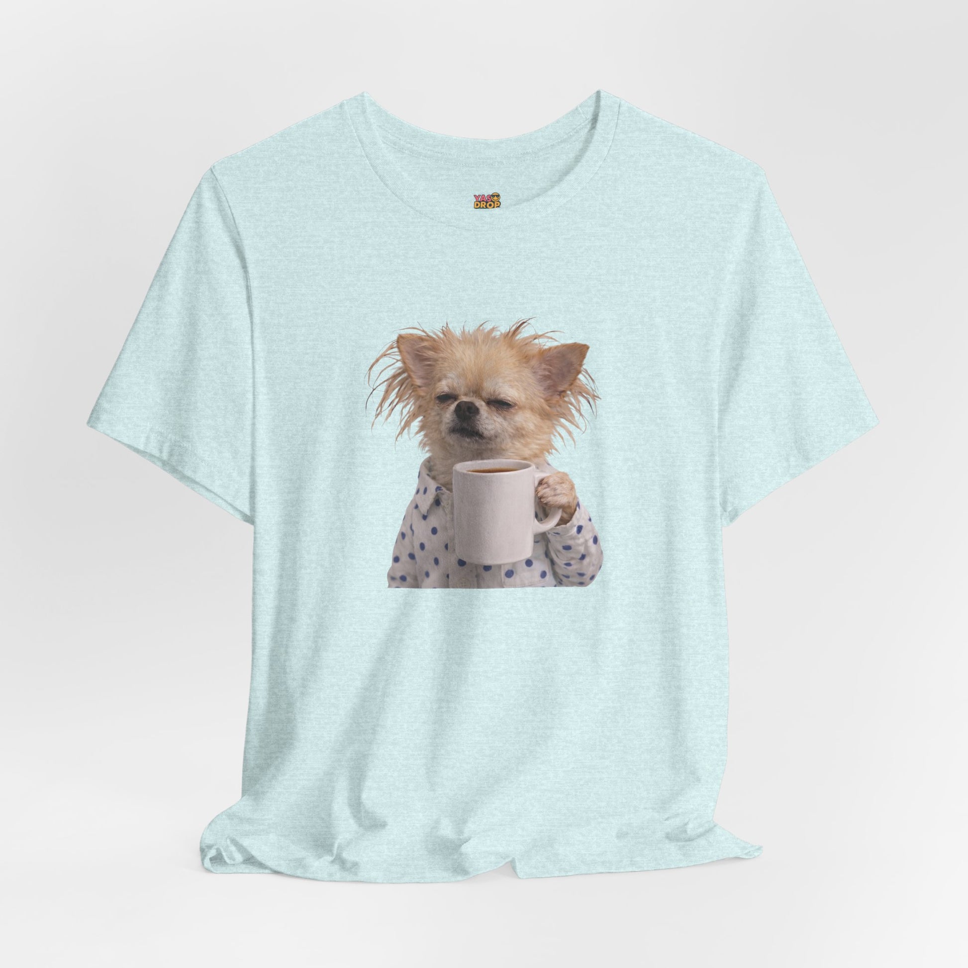 Morning Mood Tired Chihuahua Coffee Graphic T-Shirt