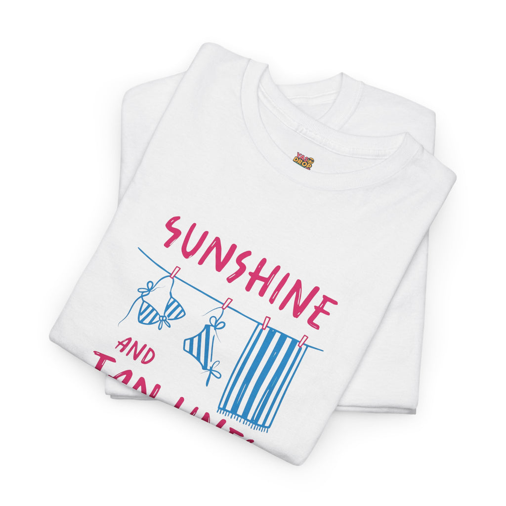 Sunshine and Tan Lines T-Shirt - Aesthetic Summer Vibe Graphic Tee
