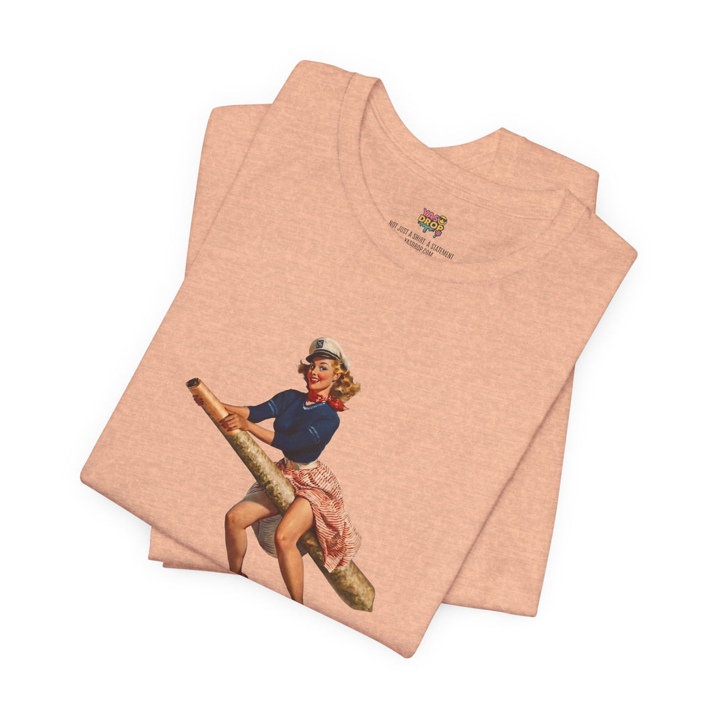 Retro Pin-Up Graphic Tee - Ironic Vintage Streetwear T-Shirt