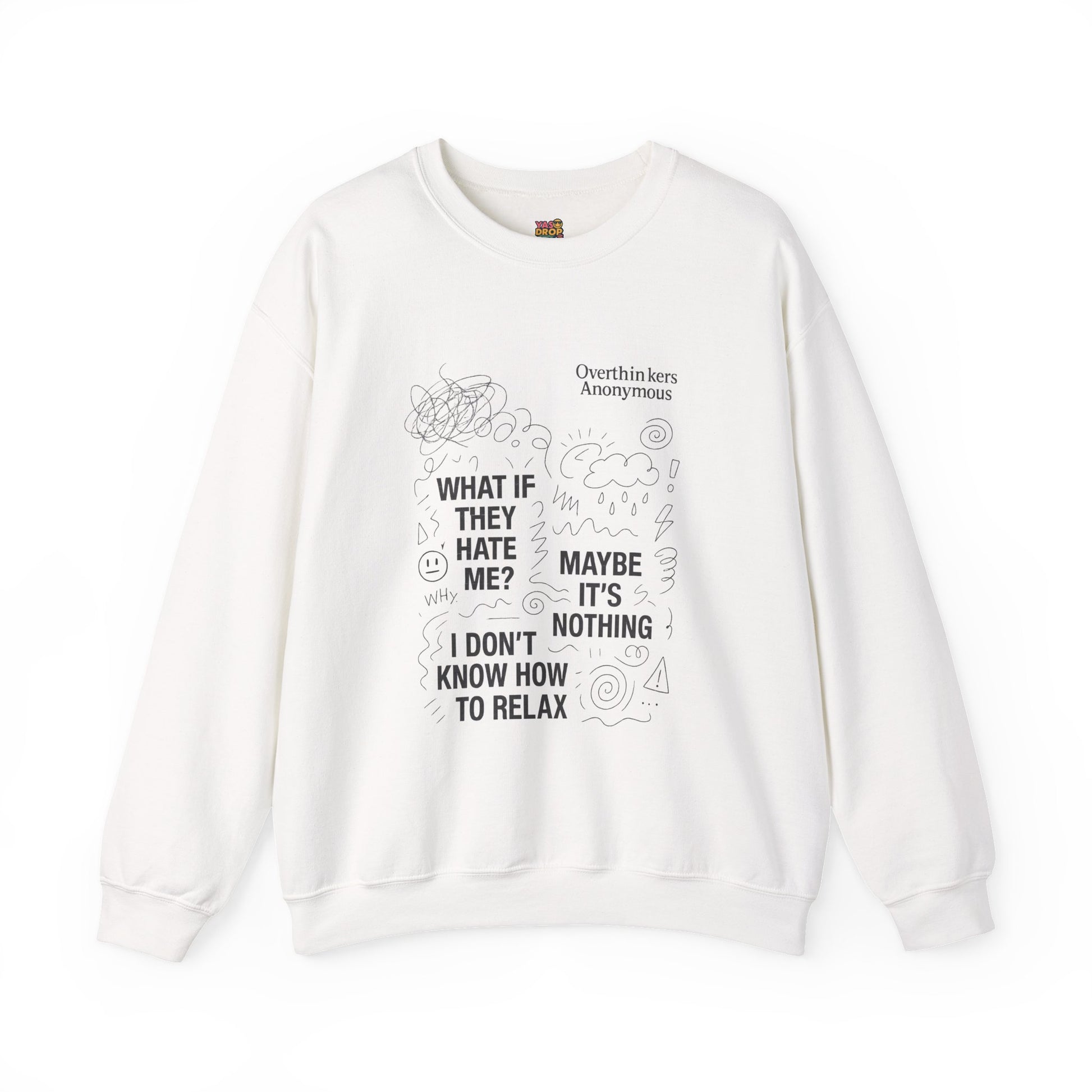 Overthinkers Anonymous Sweatshirt – Relatable Mental Health Streetwear