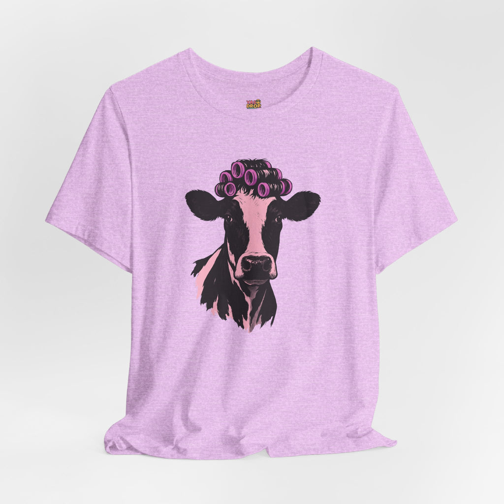"In My Lane" Cow in Rollers Graphic Tee – Aesthetic Ironic Minimalist Streetwear