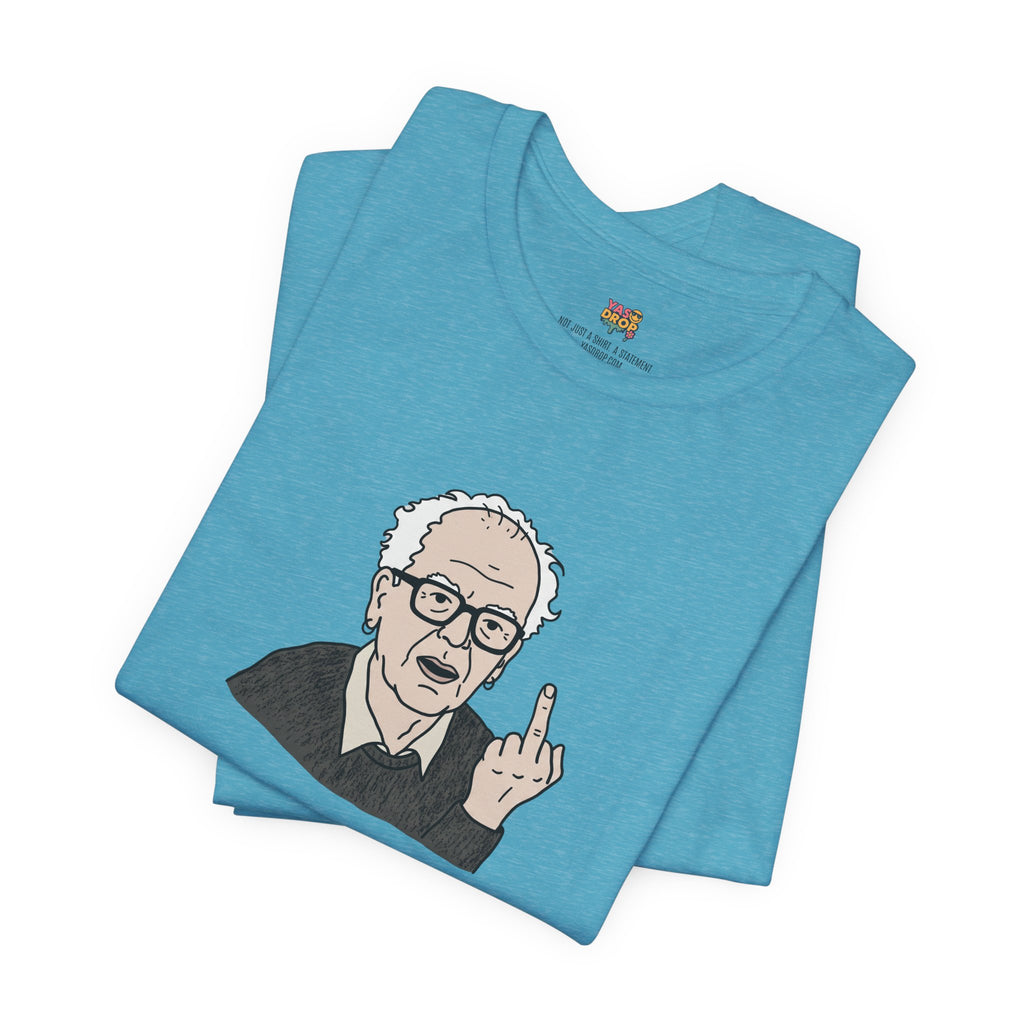 Grumpy Old Man Middle Finger Graphic Tee – Ironic Minimalist Aesthetic Streetwear T-Shirt