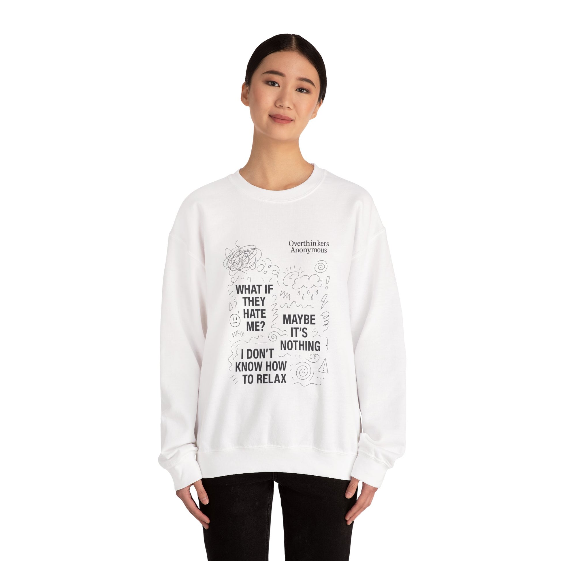 Overthinkers Anonymous Sweatshirt – Relatable Mental Health Streetwear