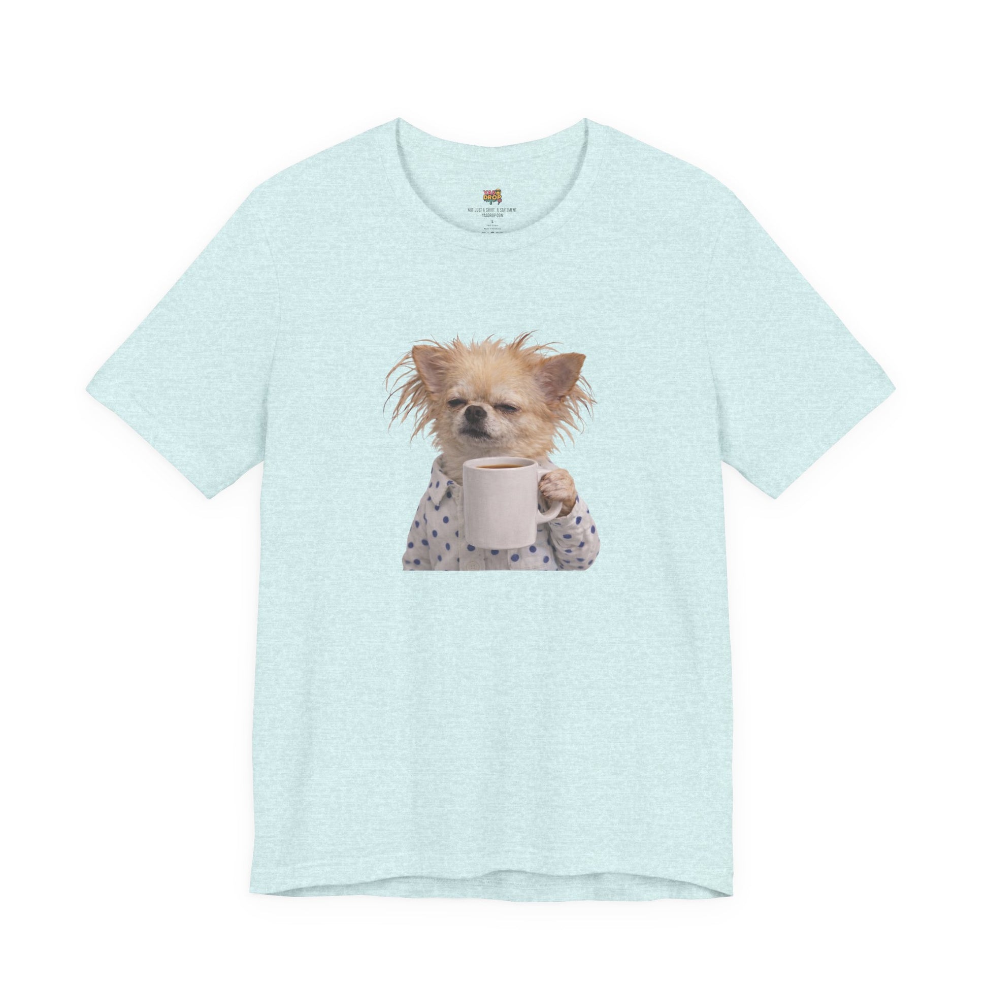 Morning Mood Tired Chihuahua Coffee Graphic T-Shirt