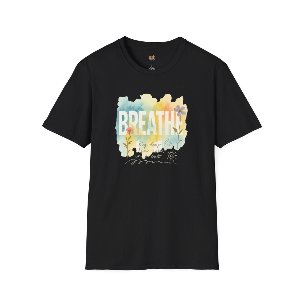 BREATHE – Mixed Media Watercolor Art Tee