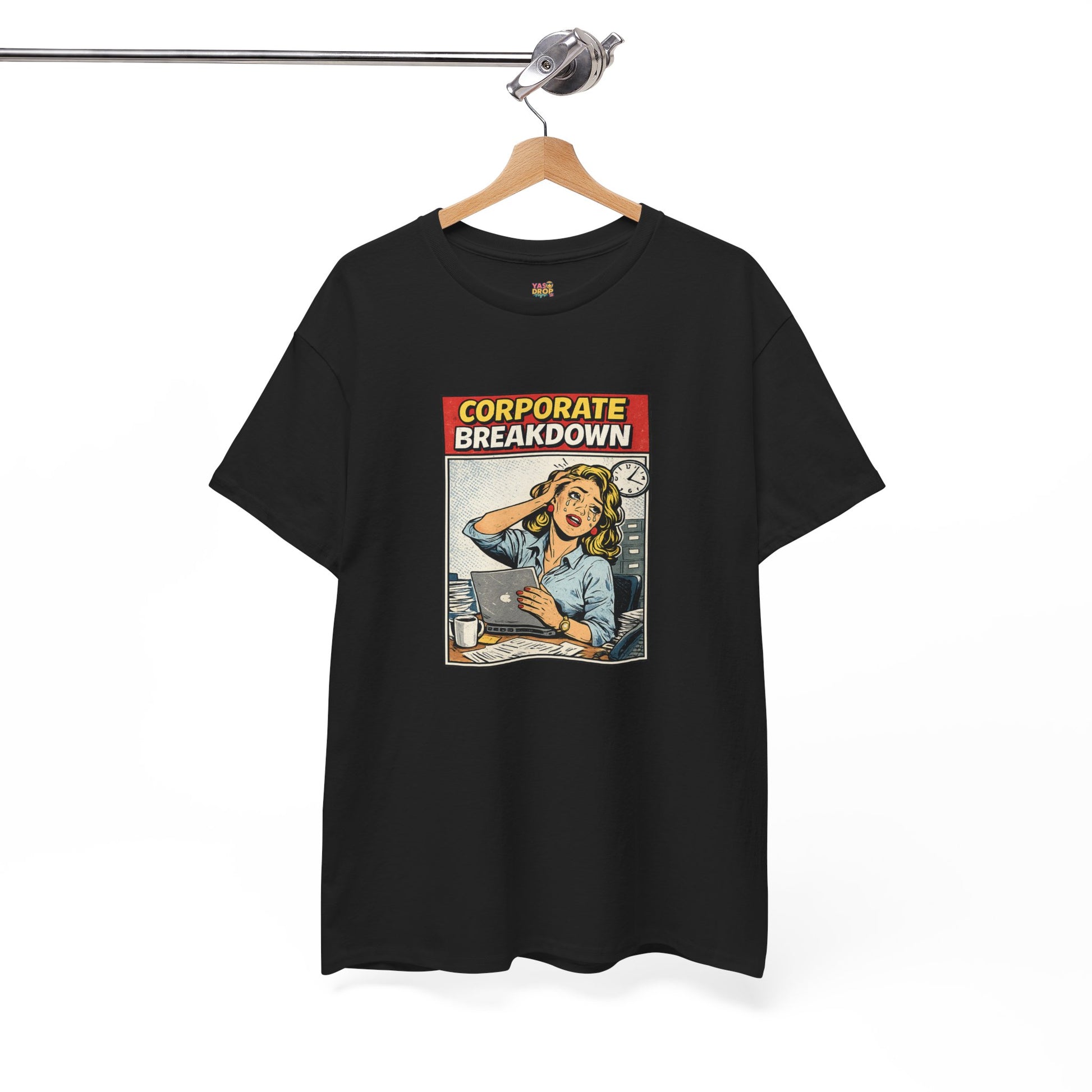 Corporate Breakdown Tee – Retro Office Meme T-Shirt (9–5 Burnout Graphic Shirt)