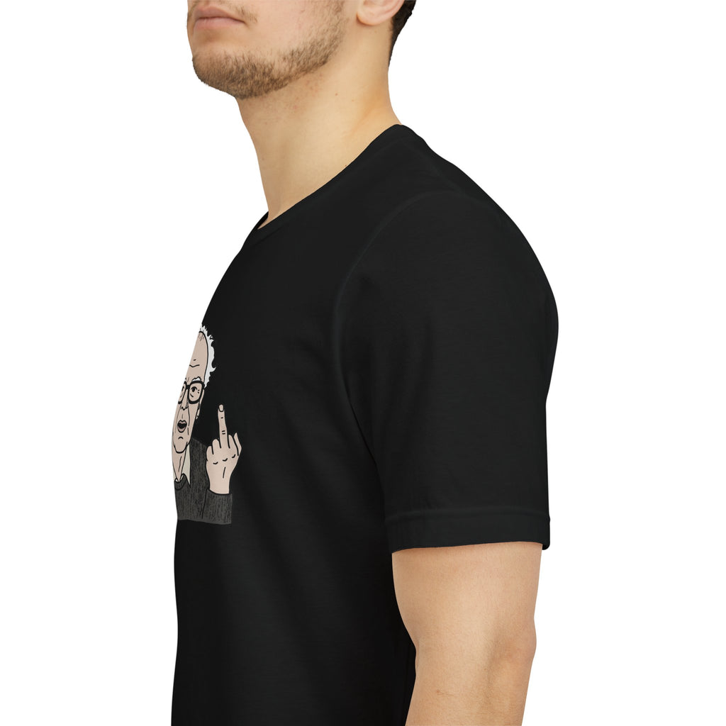 Grumpy Old Man Middle Finger Graphic Tee – Ironic Minimalist Aesthetic Streetwear T-Shirt