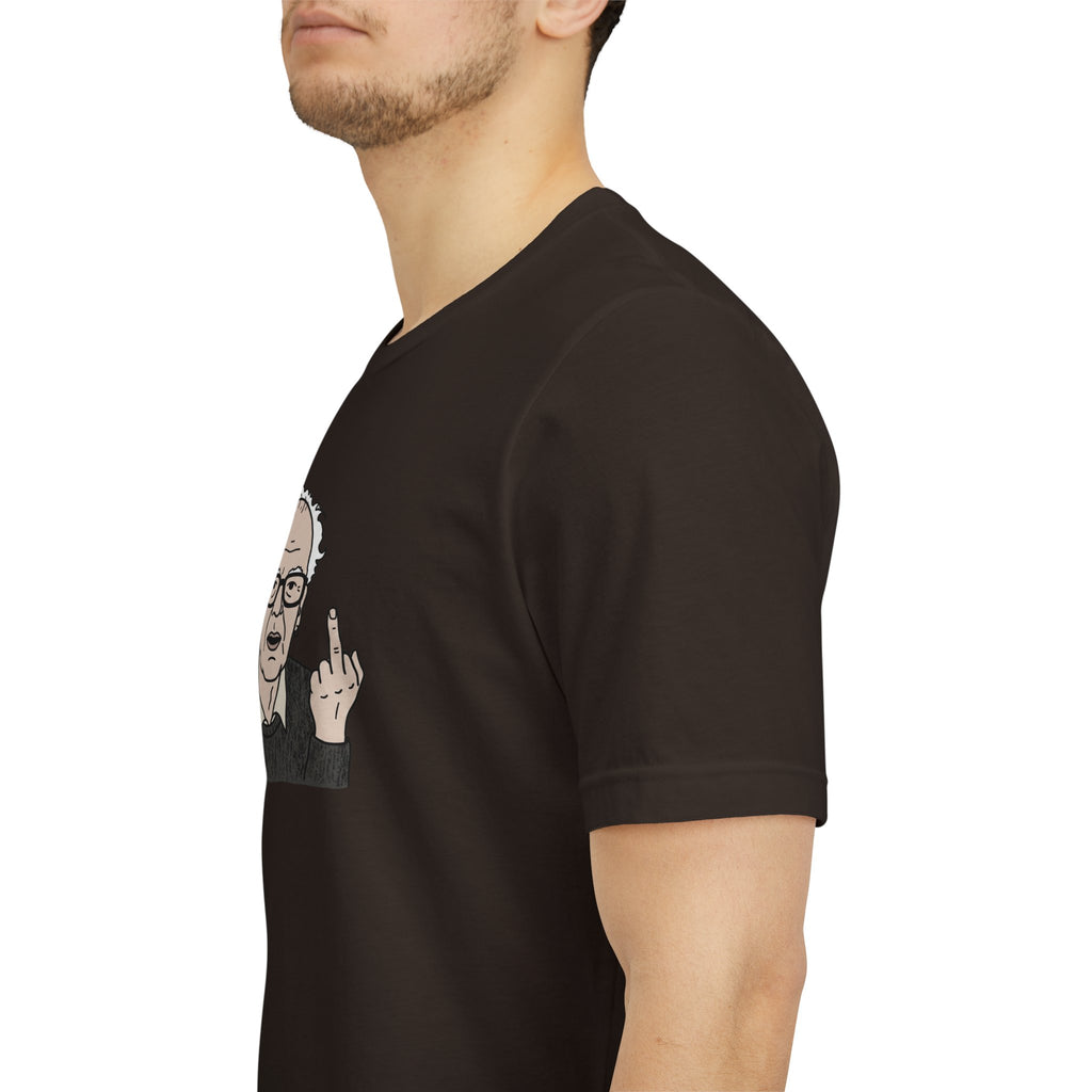 Grumpy Old Man Middle Finger Graphic Tee – Ironic Minimalist Aesthetic Streetwear T-Shirt