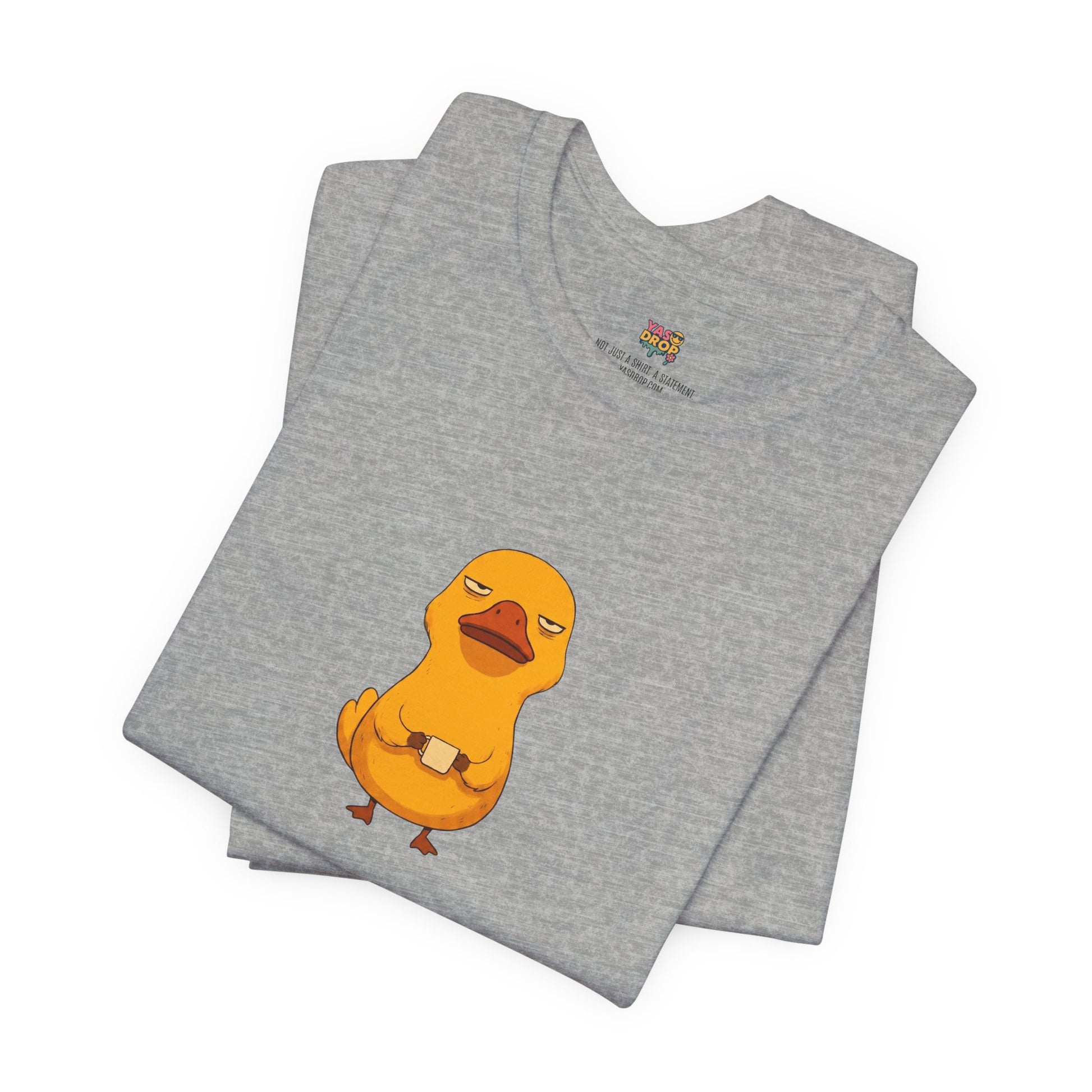 Unamused Coffee Duck Graphic Tee – Ironic Minimalist Streetwear