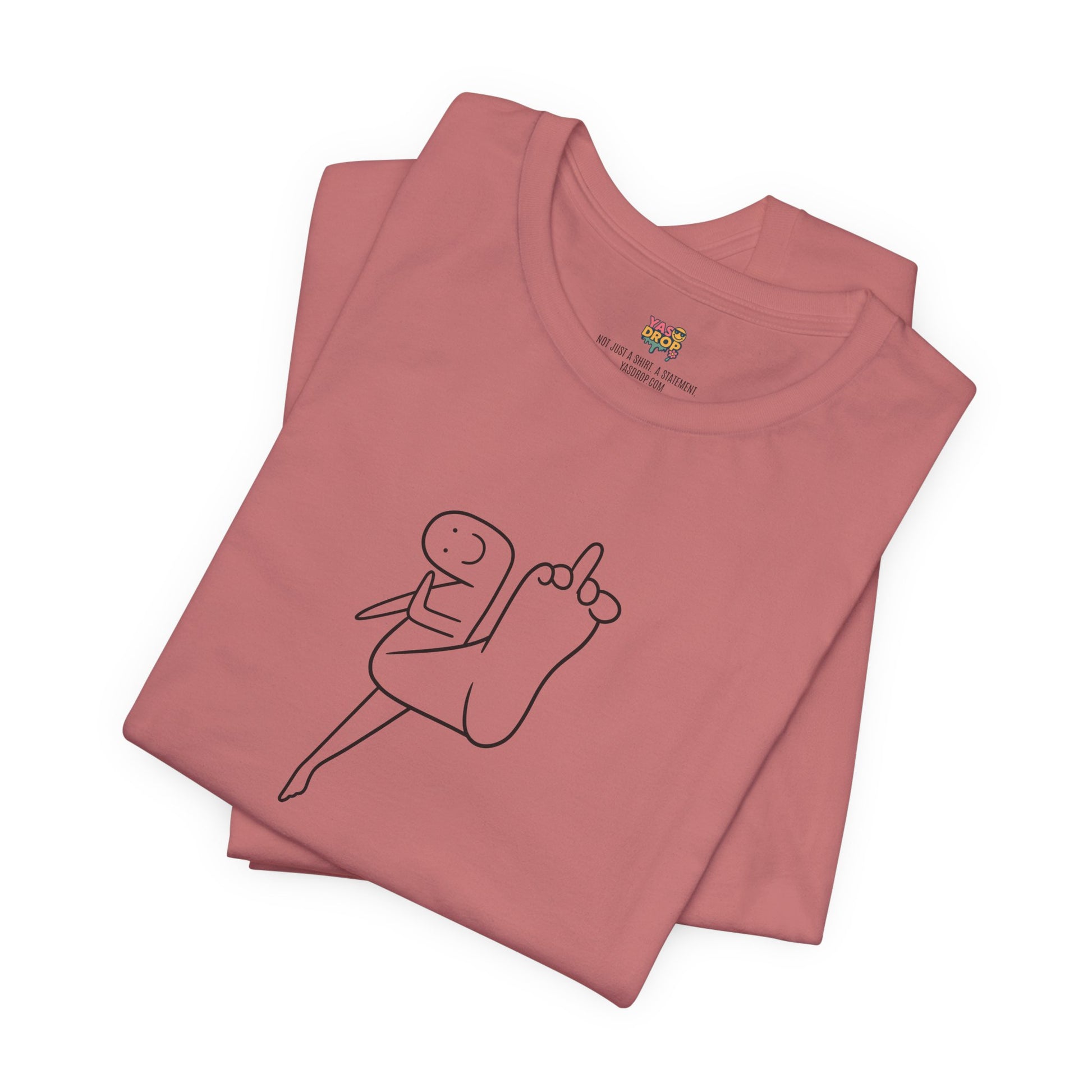 "Mood" Minimalist Graphic Tee – Ironic Middle Finger Doodle Streetwear T-Shirt