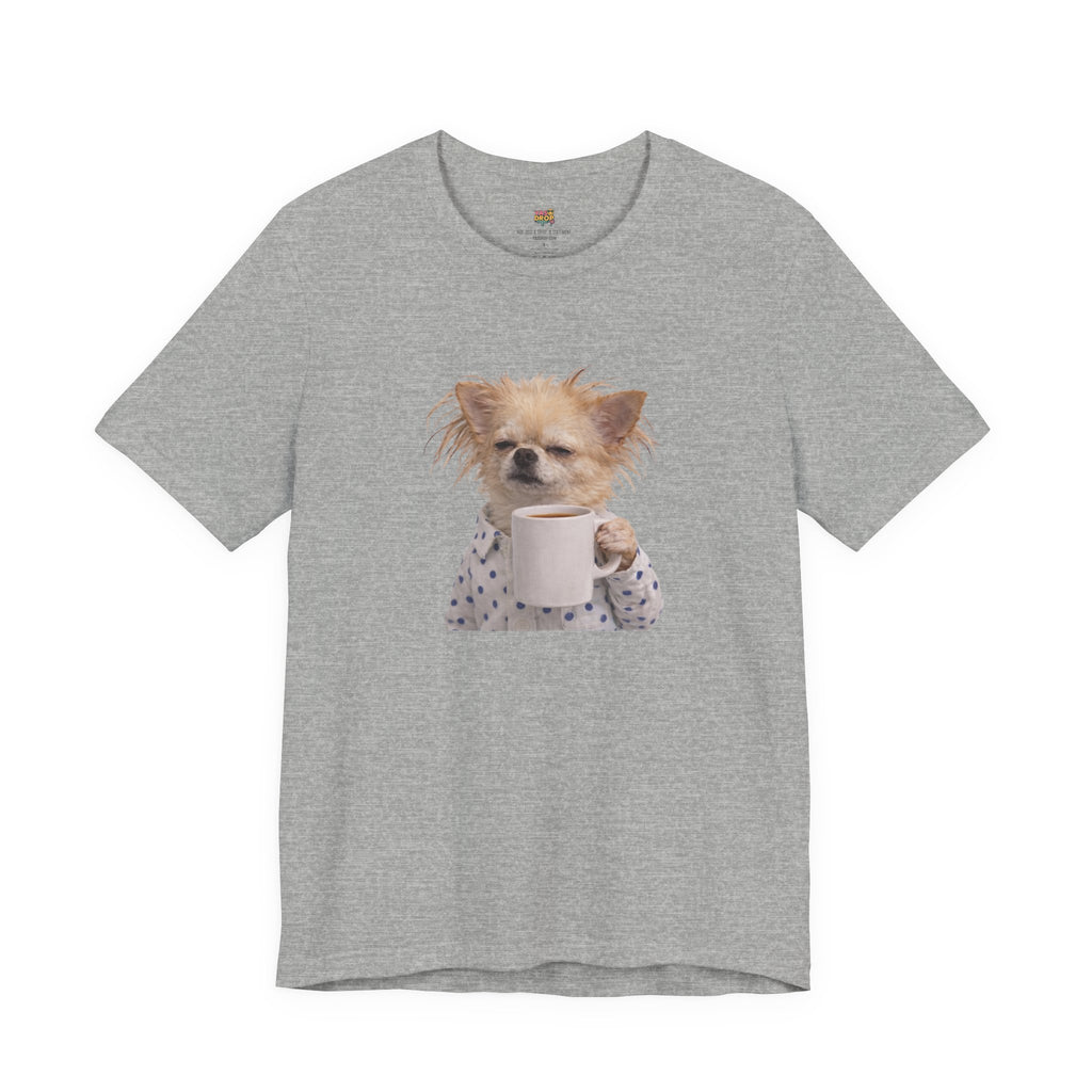 Morning Mood Tired Chihuahua Coffee Graphic T-Shirt