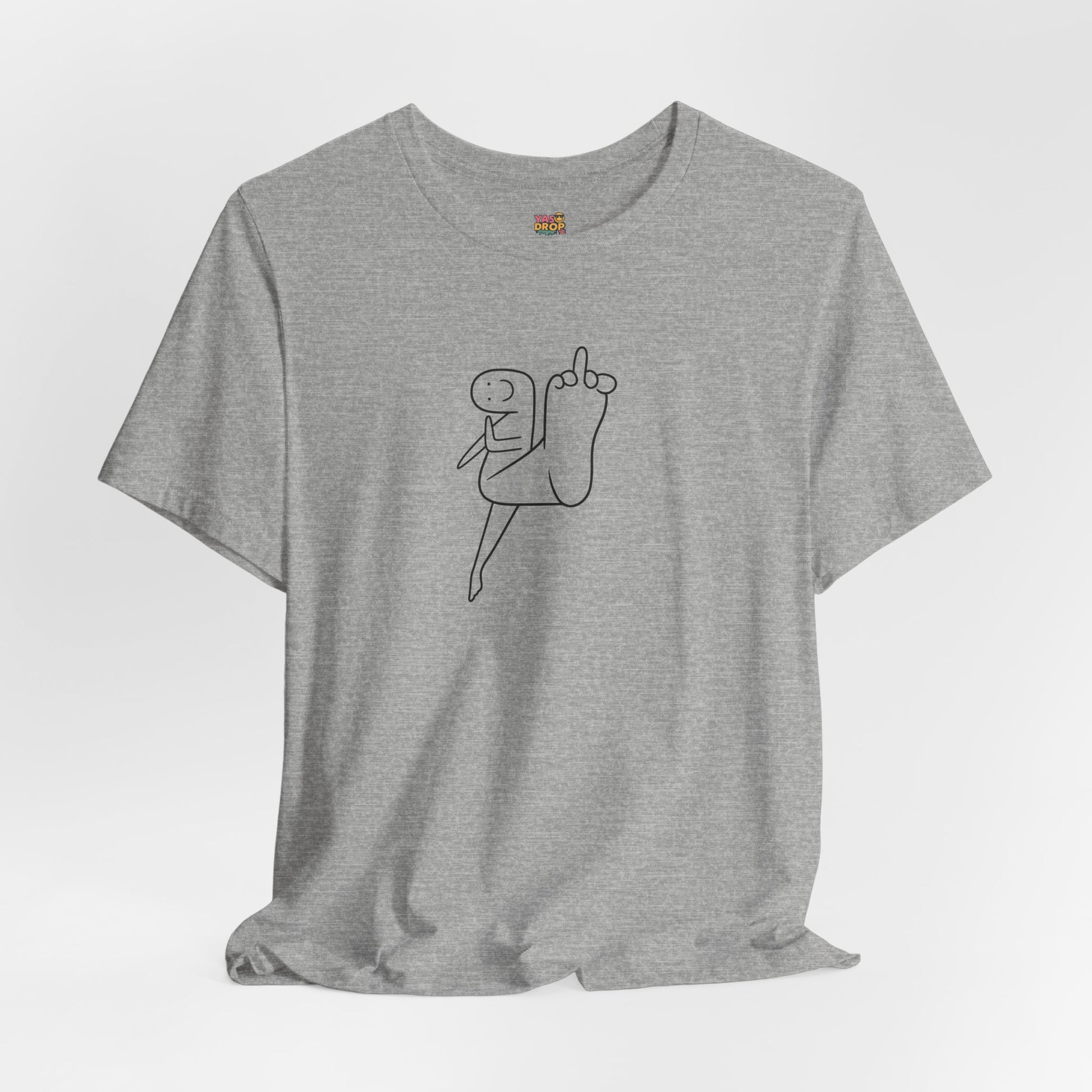 "Mood" Minimalist Graphic Tee – Ironic Middle Finger Doodle Streetwear T-Shirt