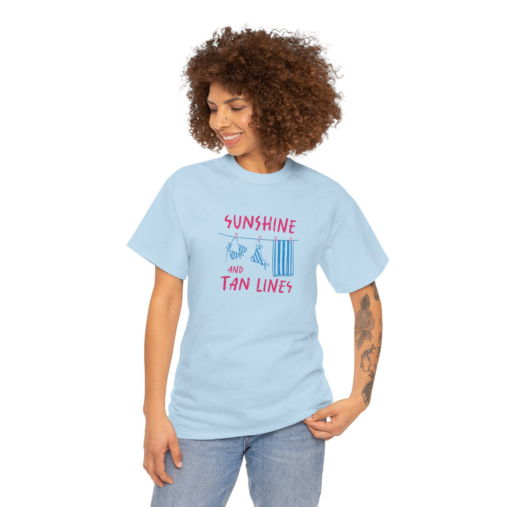 Sunshine and Tan Lines T-Shirt - Aesthetic Summer Vibe Graphic Tee