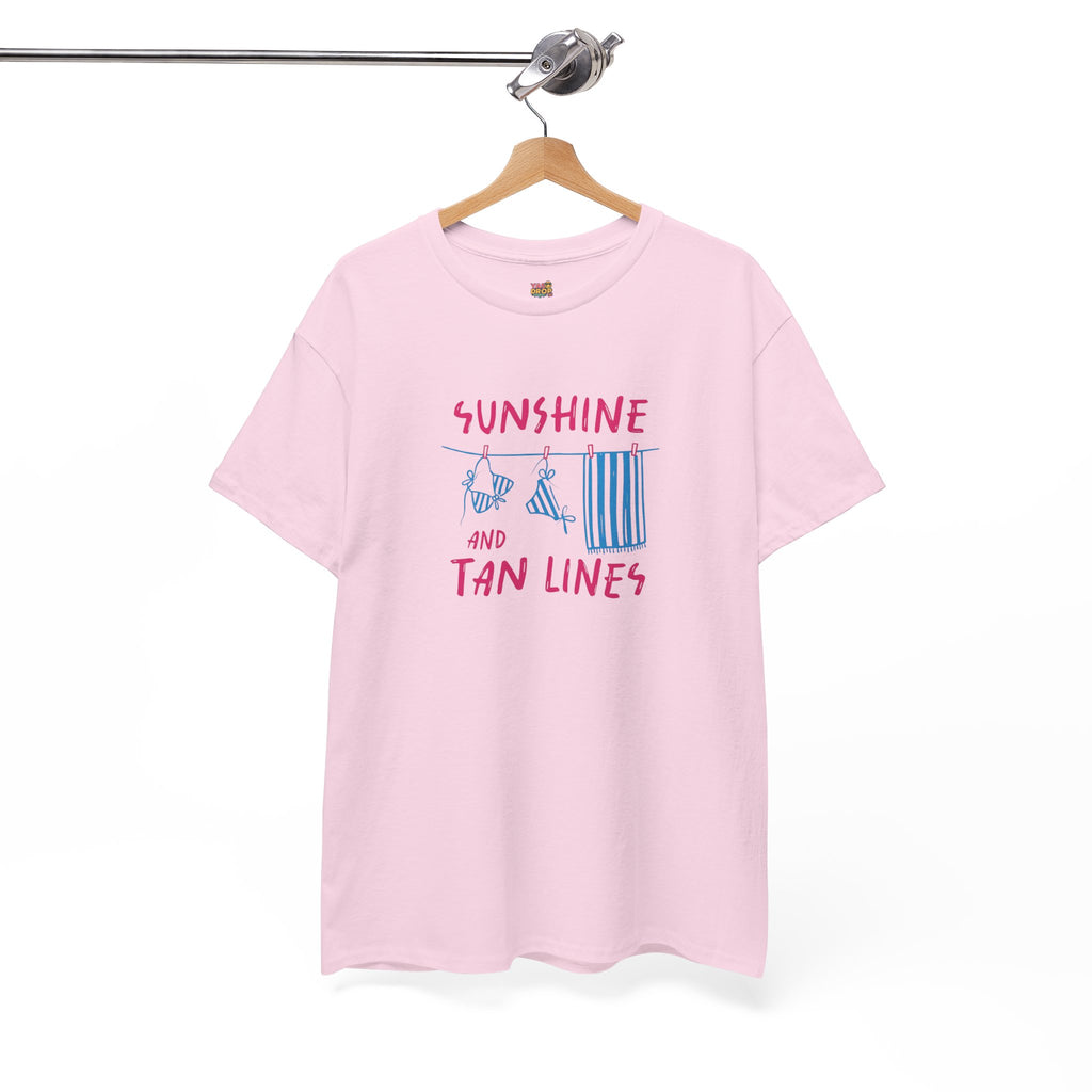 Sunshine and Tan Lines T-Shirt - Aesthetic Summer Vibe Graphic Tee