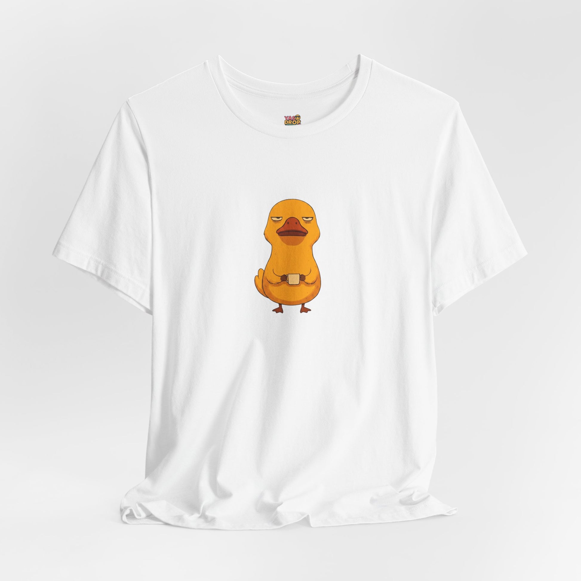 Unamused Coffee Duck Graphic Tee – Ironic Minimalist Streetwear