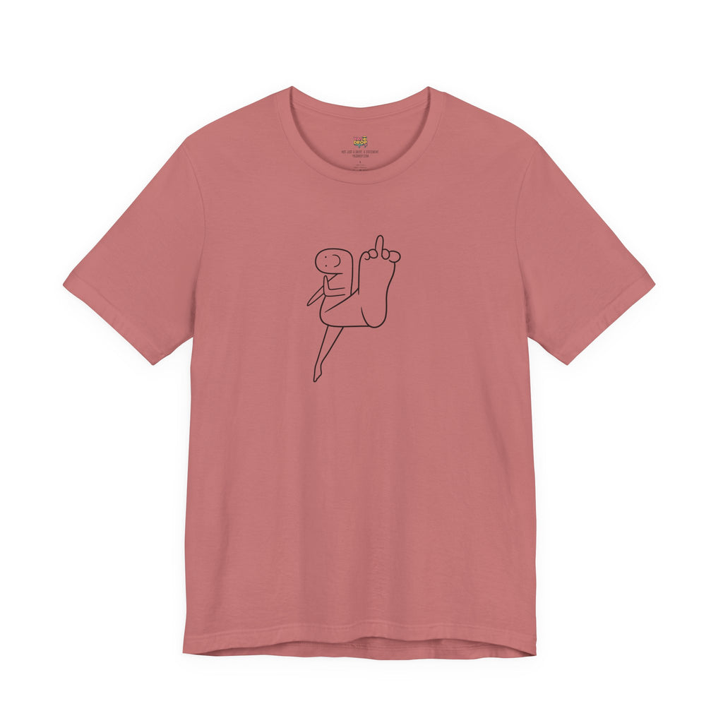 "Mood" Minimalist Graphic Tee – Ironic Middle Finger Doodle Streetwear T-Shirt