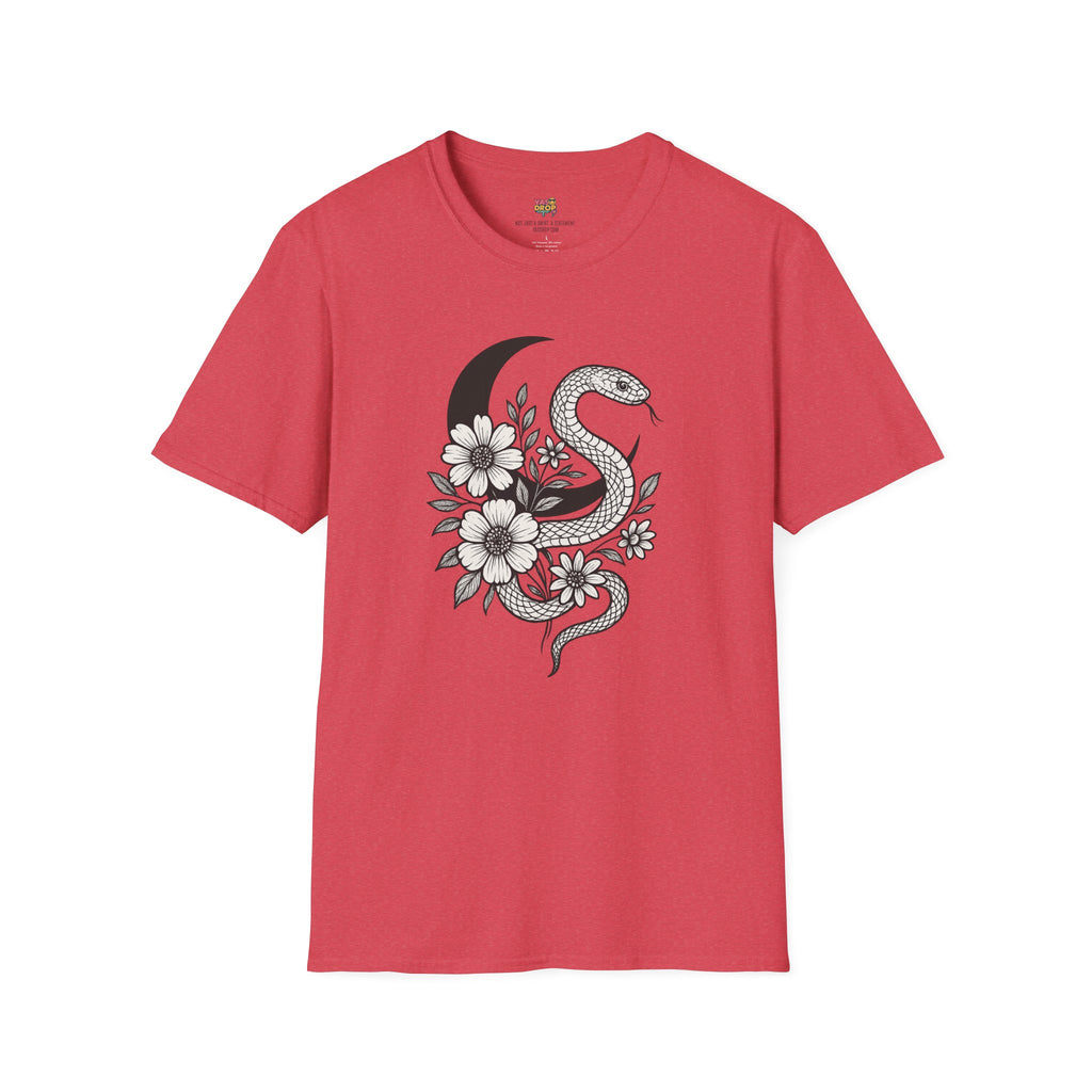 Botanic Serpent T-Shirt – Dark Floral Snake Graphic for Moonchild Energy