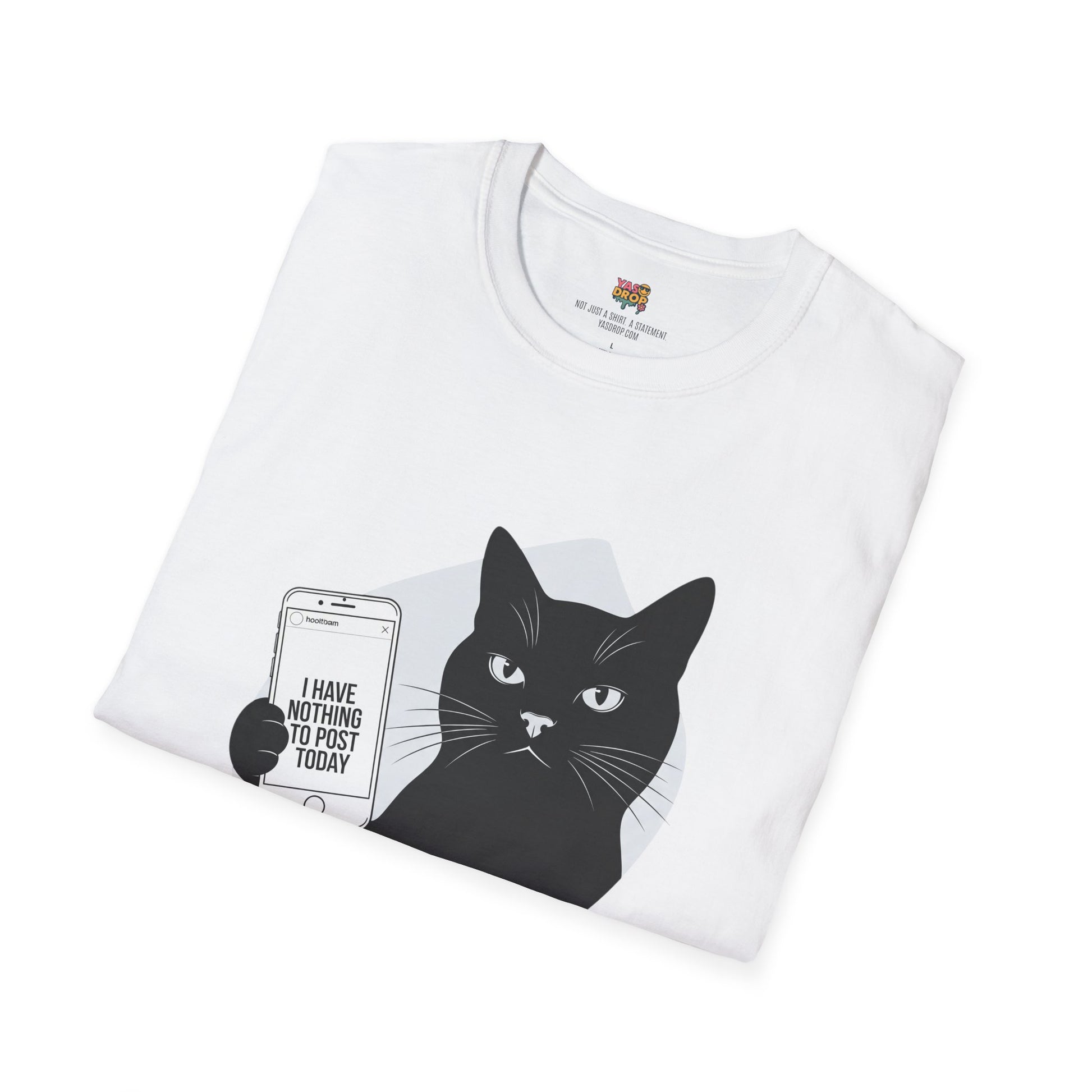 Social Media Struggles Cat T-Shirt | "I Have Nothing to Post Today" Tee