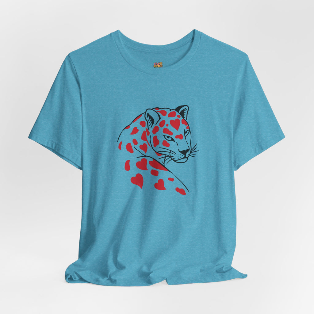 Heart Spot Leopard Graphic Tee - Aesthetic Indie Streetwear T-Shirt