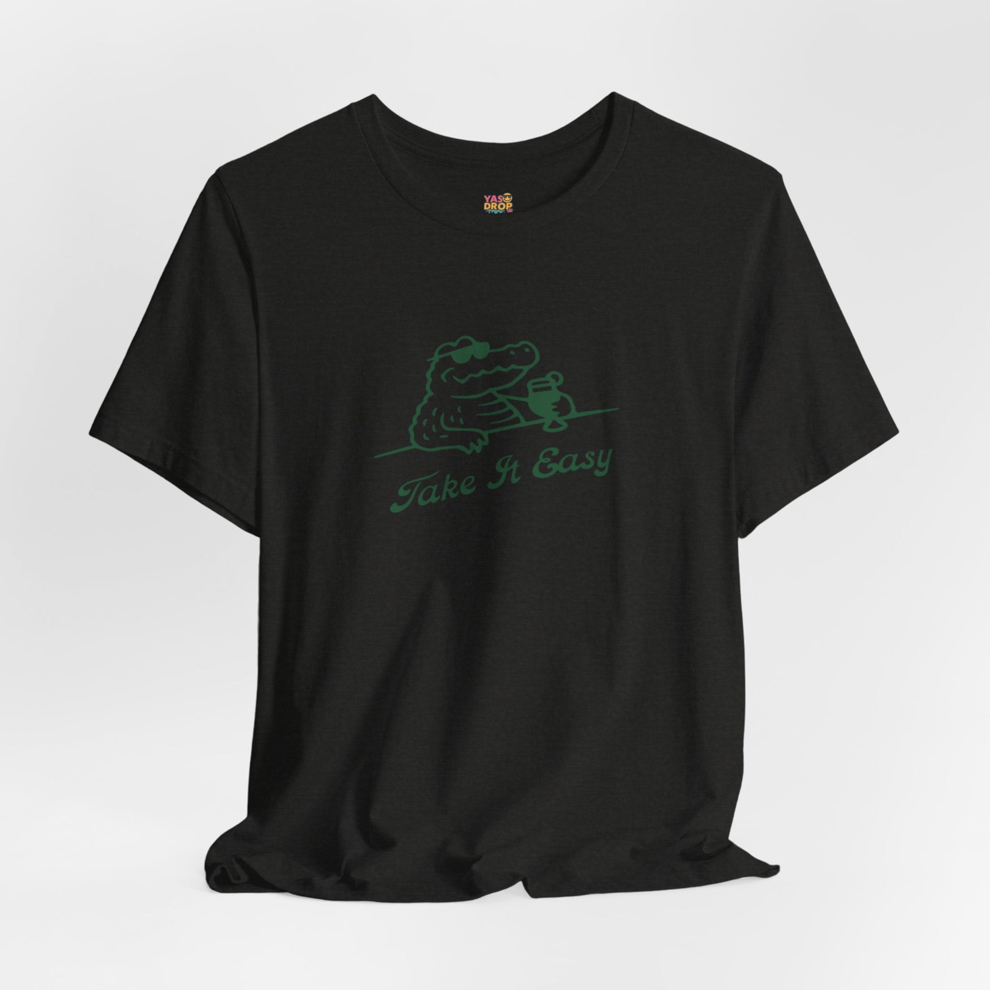 Take It Easy Crocodile Graphic Tee - Retro Aesthetic Vintage White Streetwear Shirt