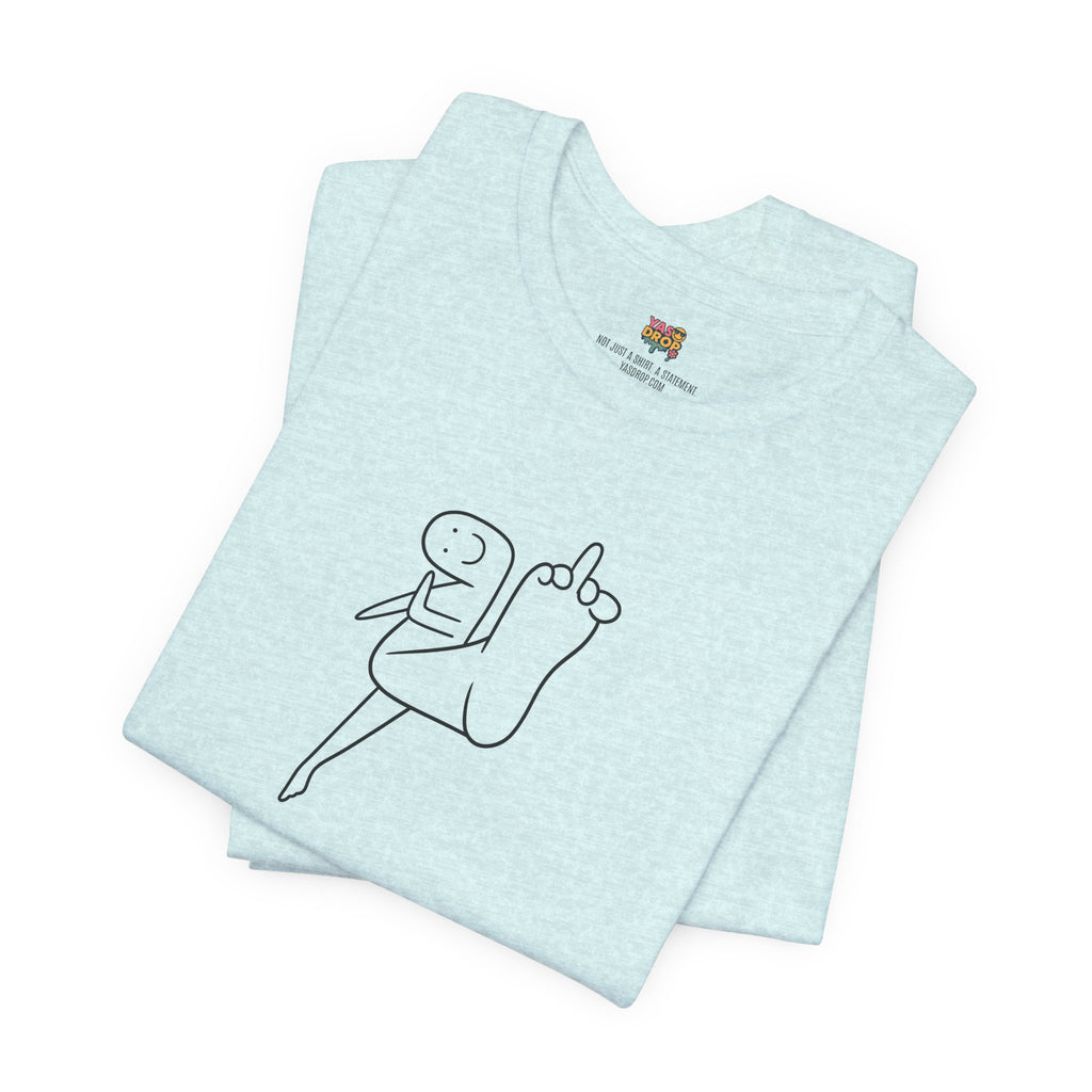 "Mood" Minimalist Graphic Tee – Ironic Middle Finger Doodle Streetwear T-Shirt