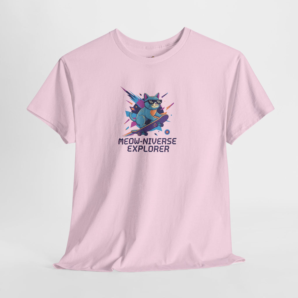 MEOW-NIVERSE EXPLORER: Retro Cyber Cat Skater Tee